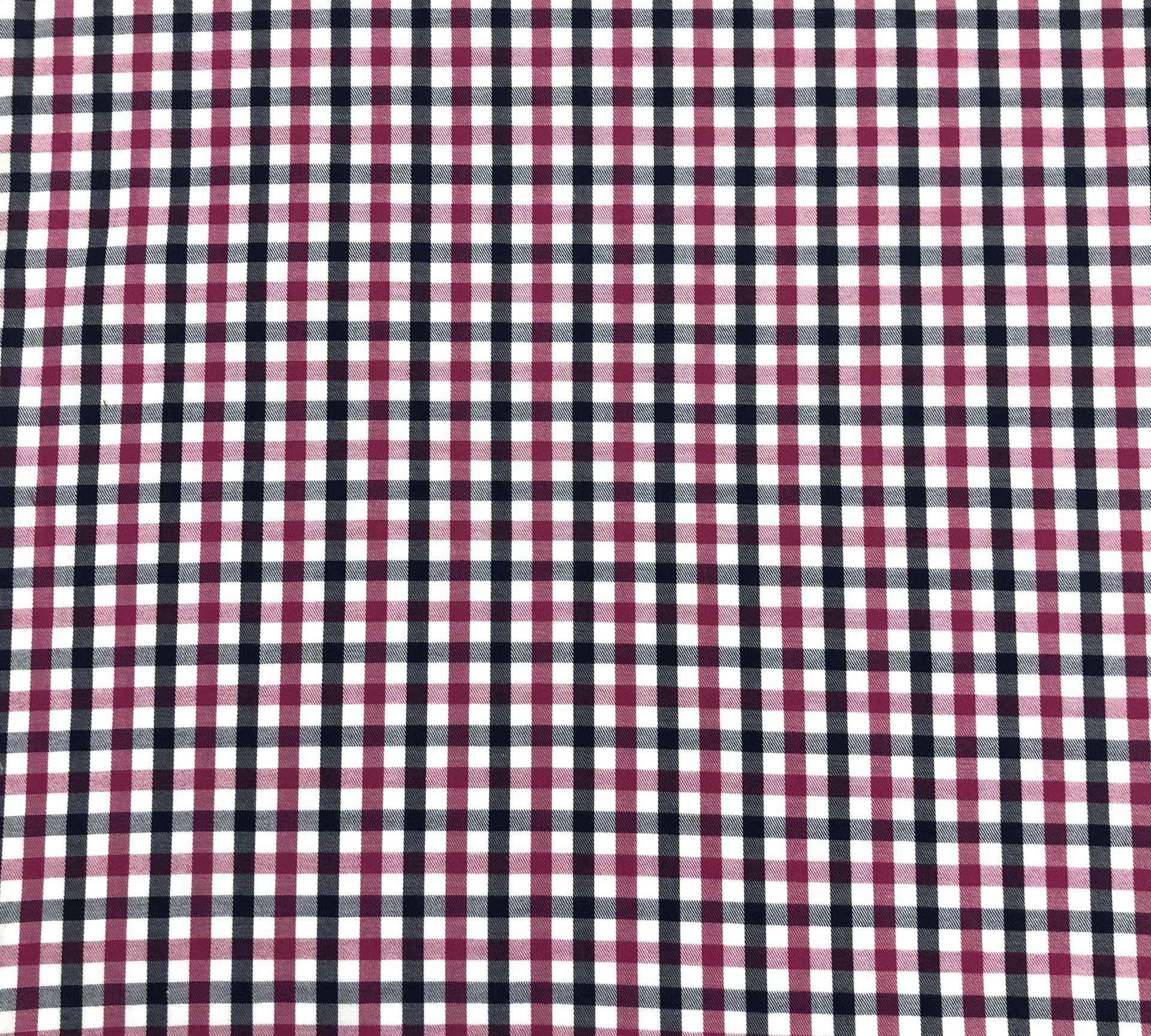 Sustainable Cotton Gingham in Raspberry/Black