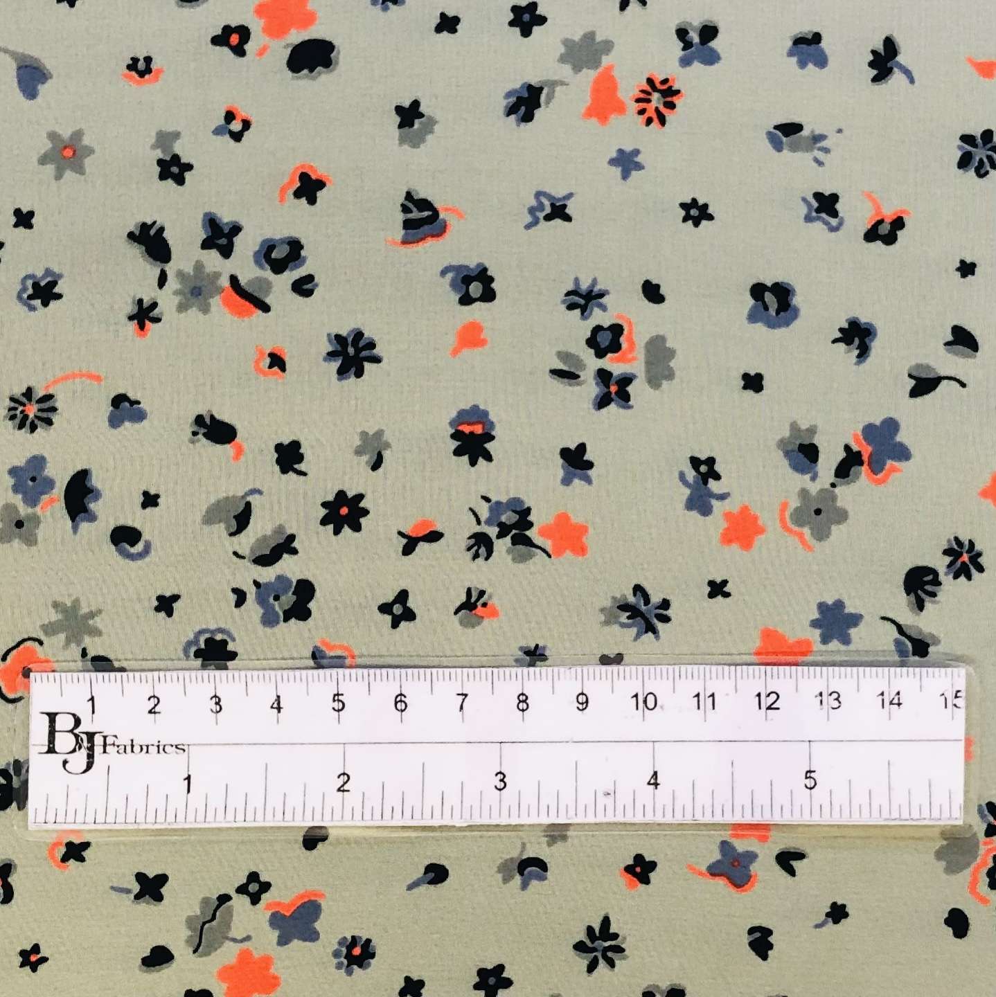 Printed Silk Crepe de Chine with Illustrated Flowers