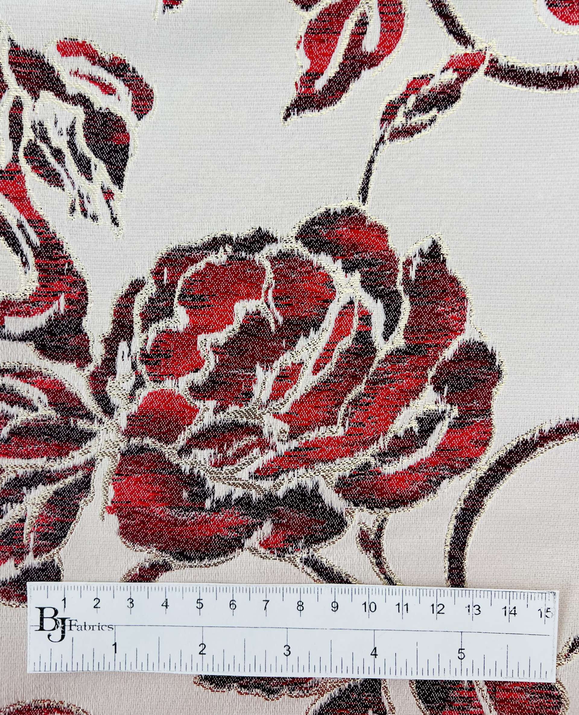 Metallic Large Floral Brocade 