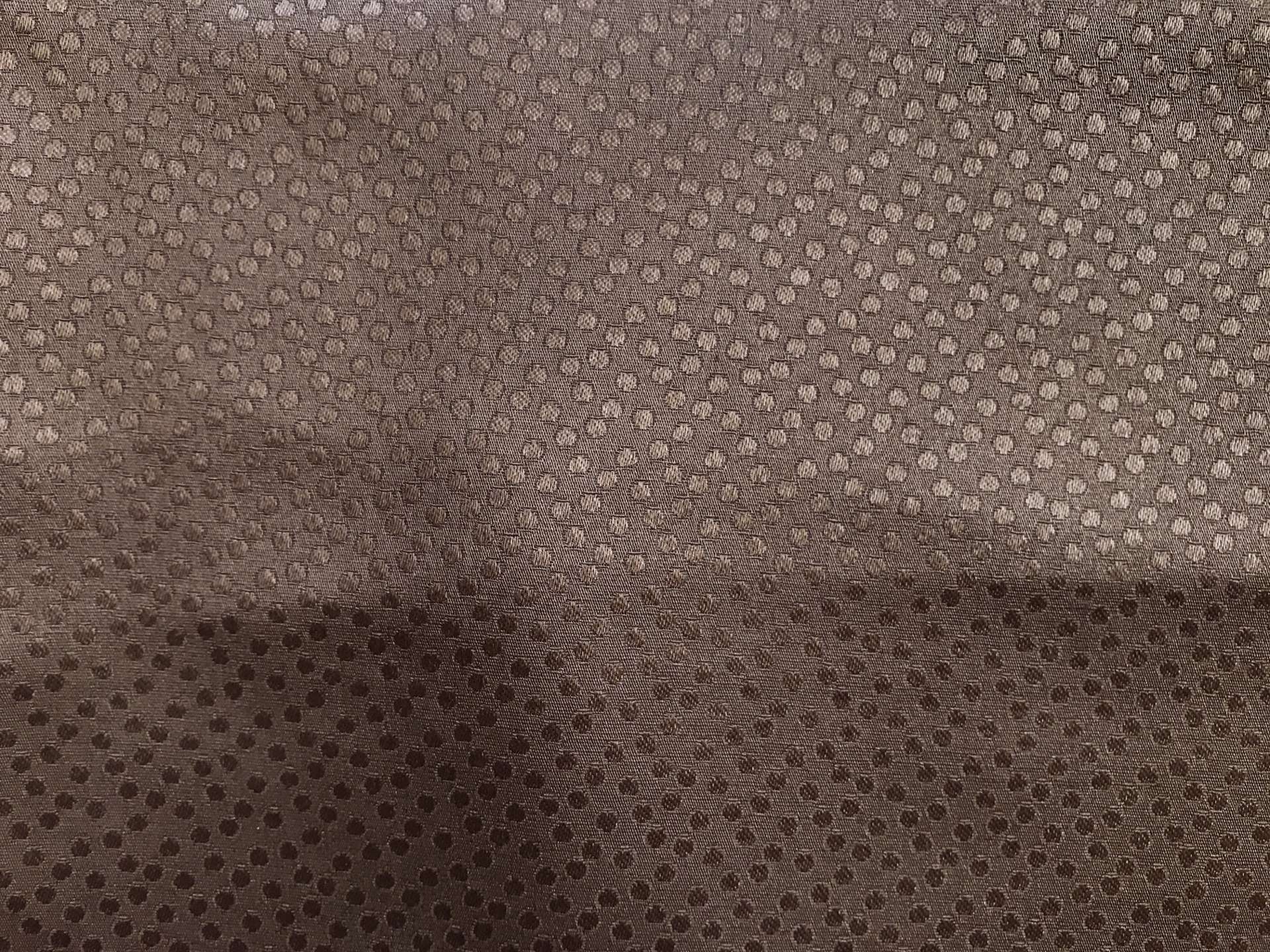 Brown Silk and Wool Crepe with Small Dots Pattern
