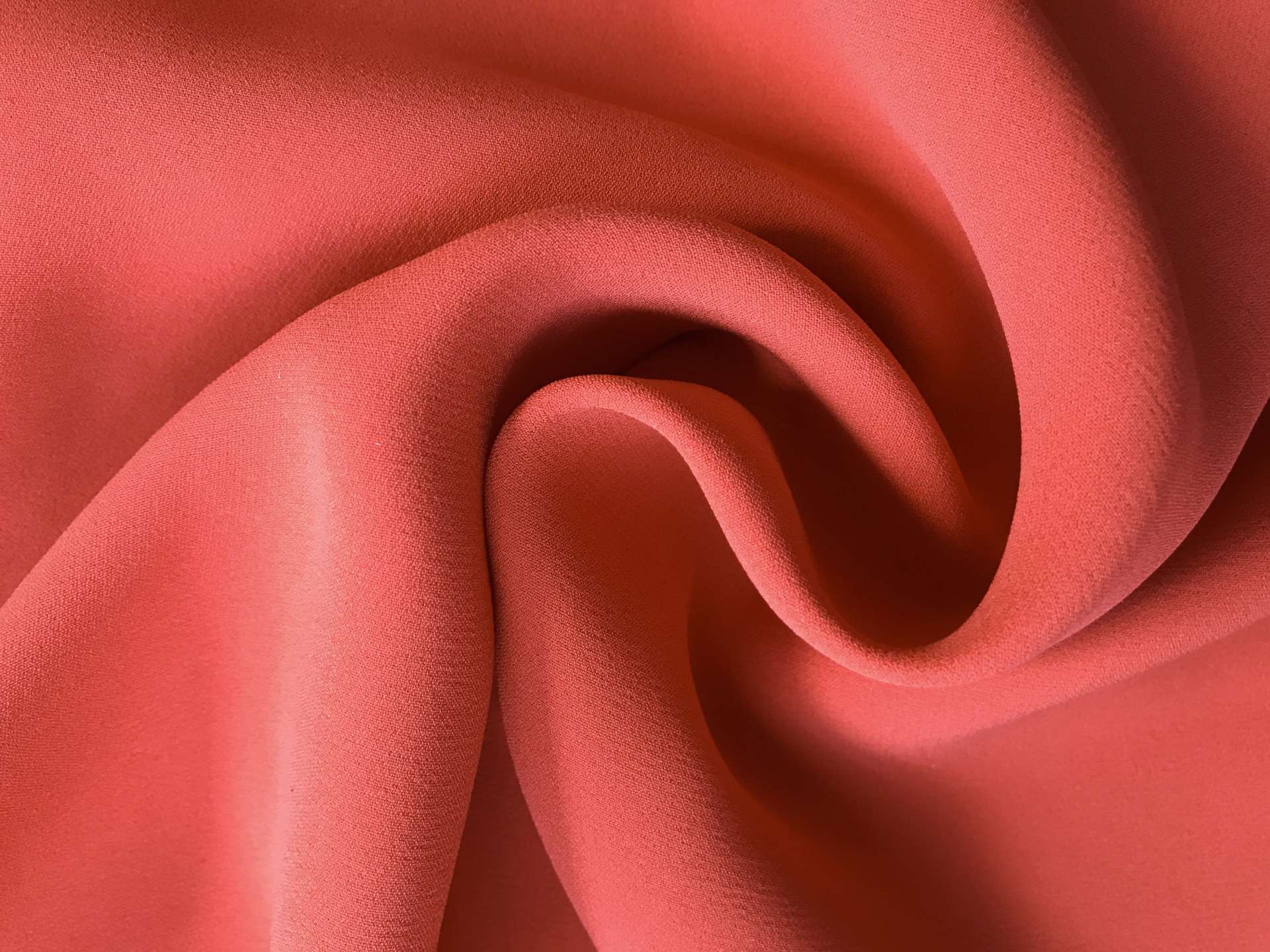vermillion silk georgette in a swirl 