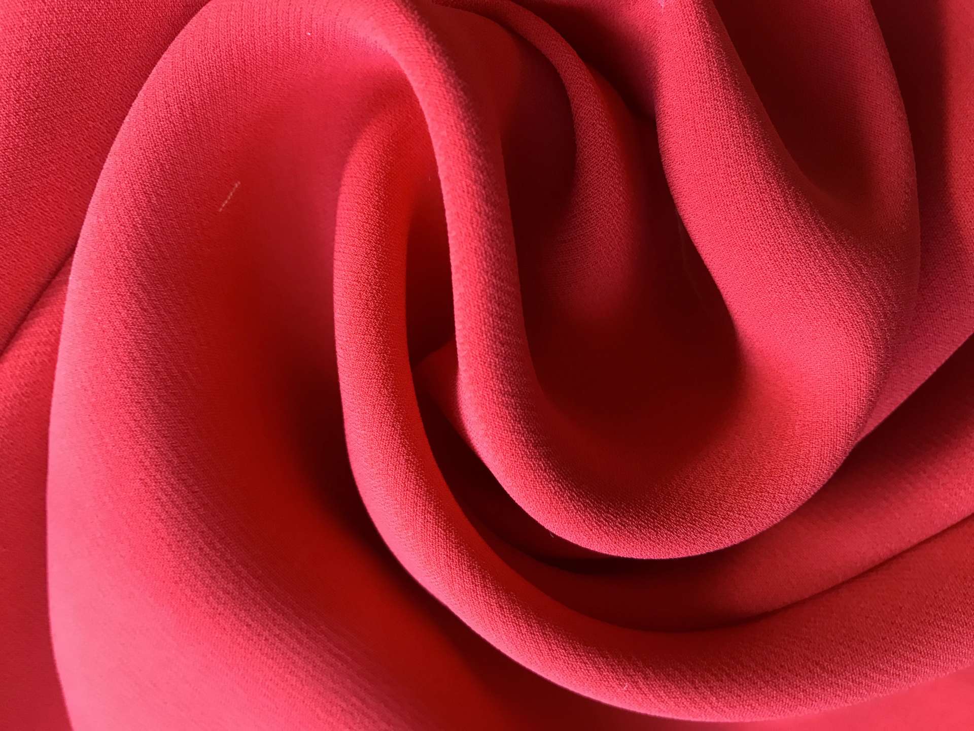 red heavy silk georgette in a swirl