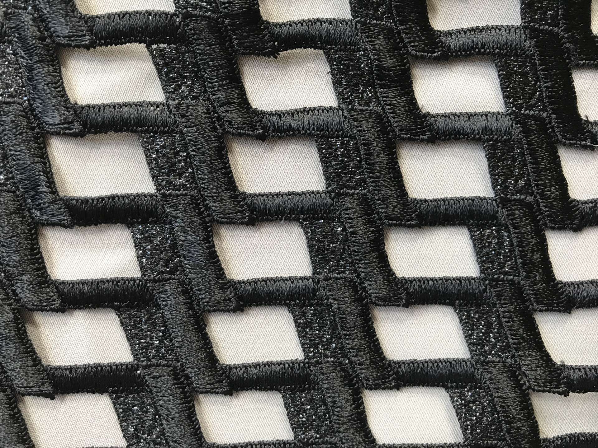 black metallic guipure lace 