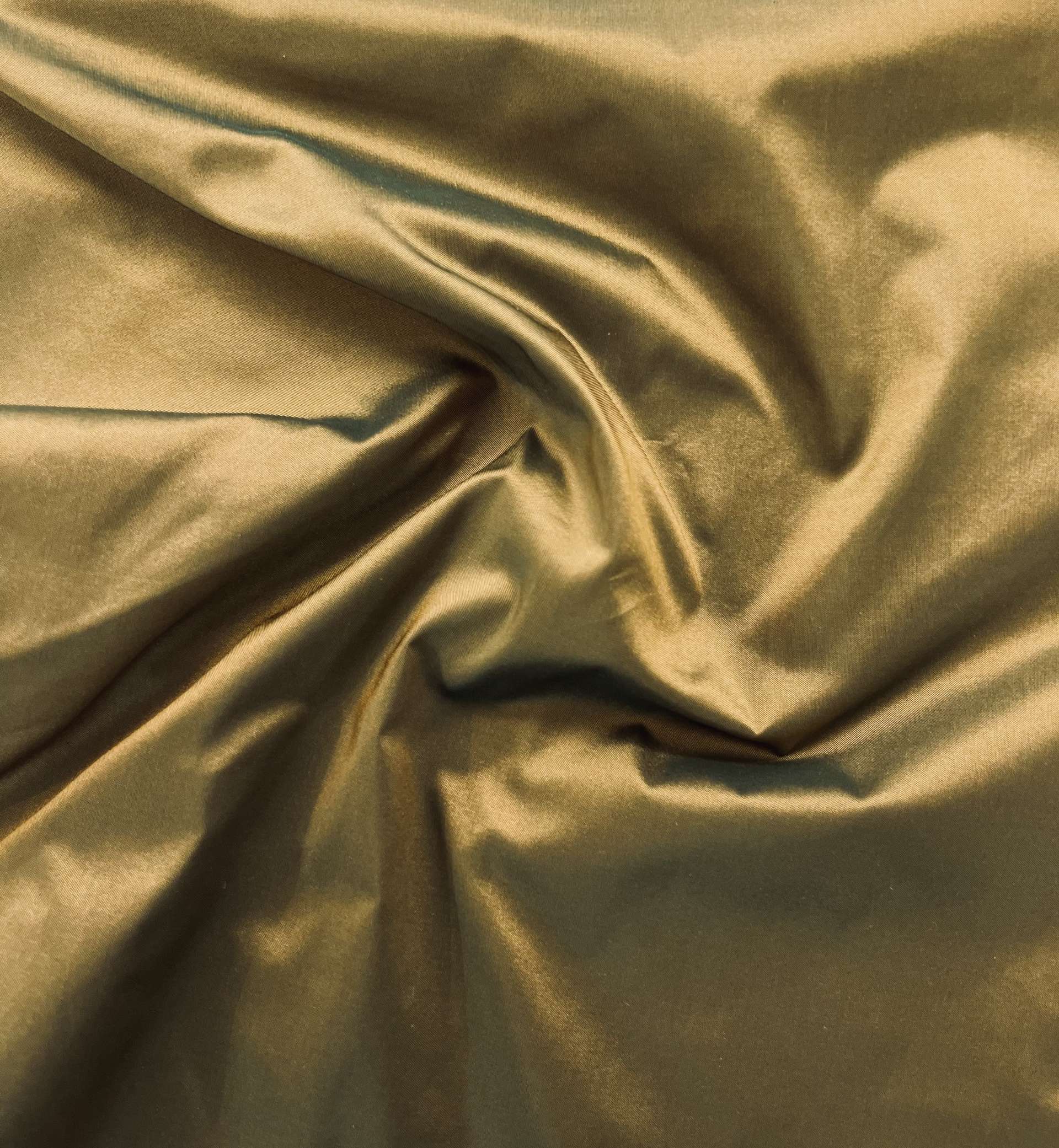 Iridescent Silk Taffeta in Forest Green/ Apricot