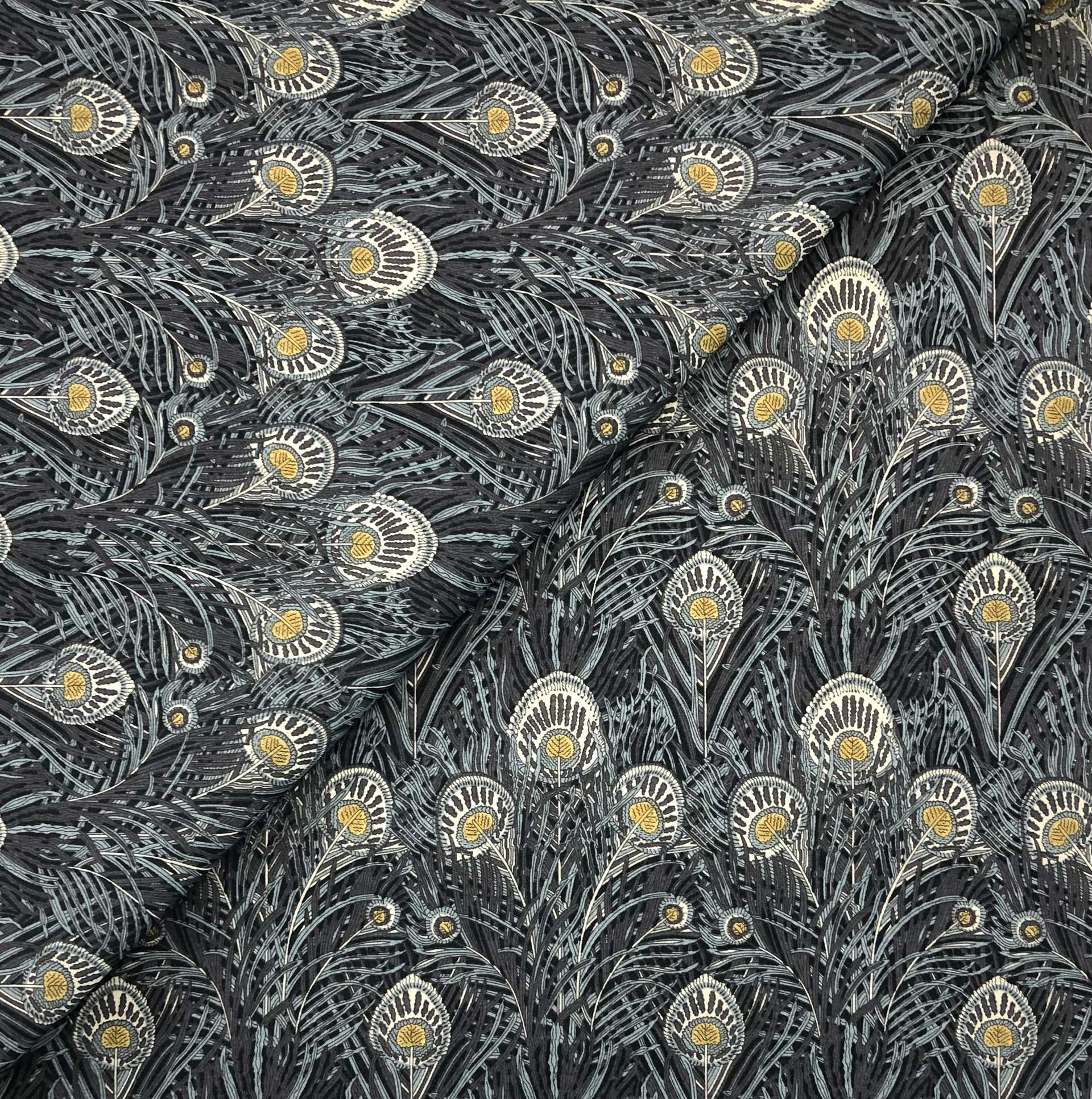Liberty of London Cotton Lawn Feather Print in Charcoal