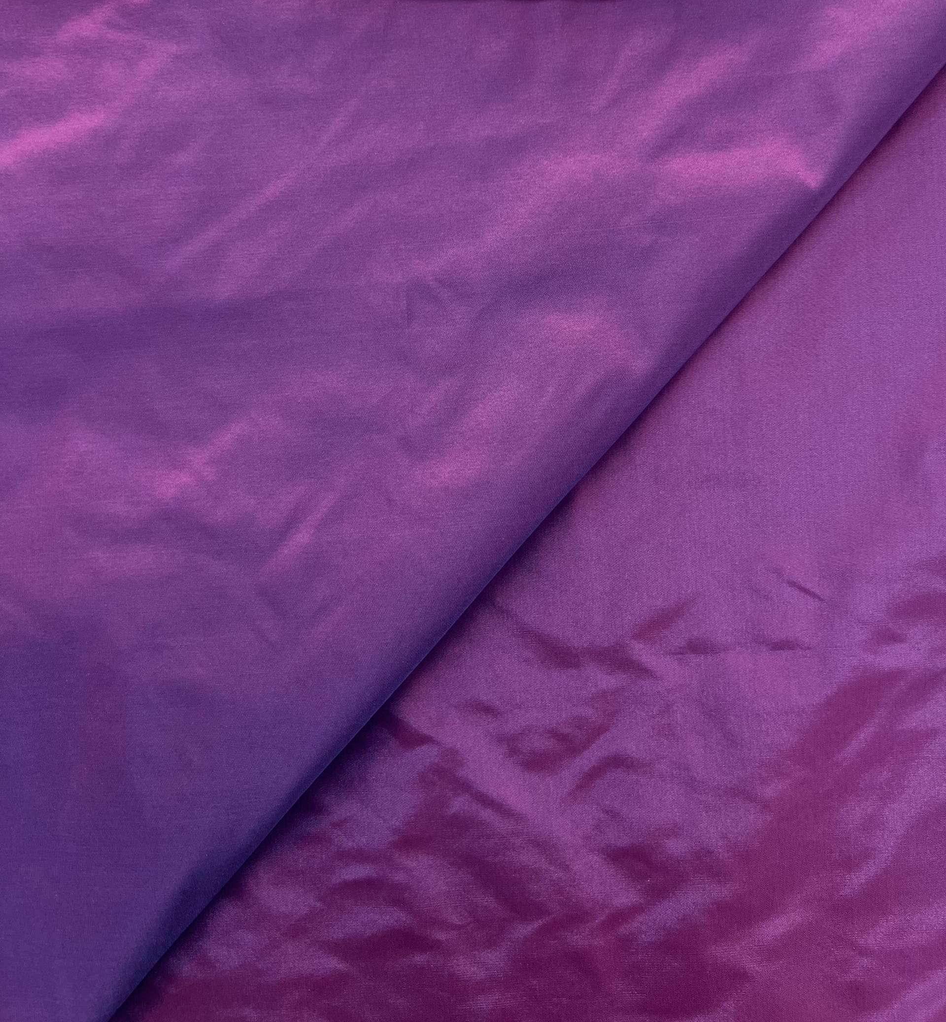 Iridescent Silk Taffeta in Periwinkle/Raspberry 