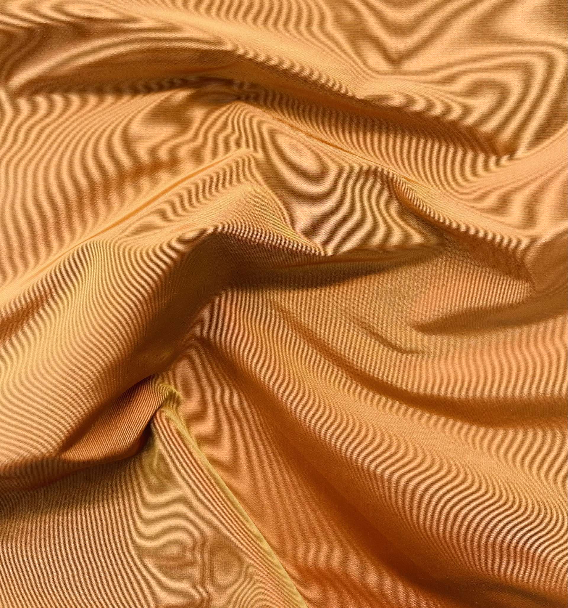 Iridescent Heavy Silk Taffeta in Pumpkin/Gold