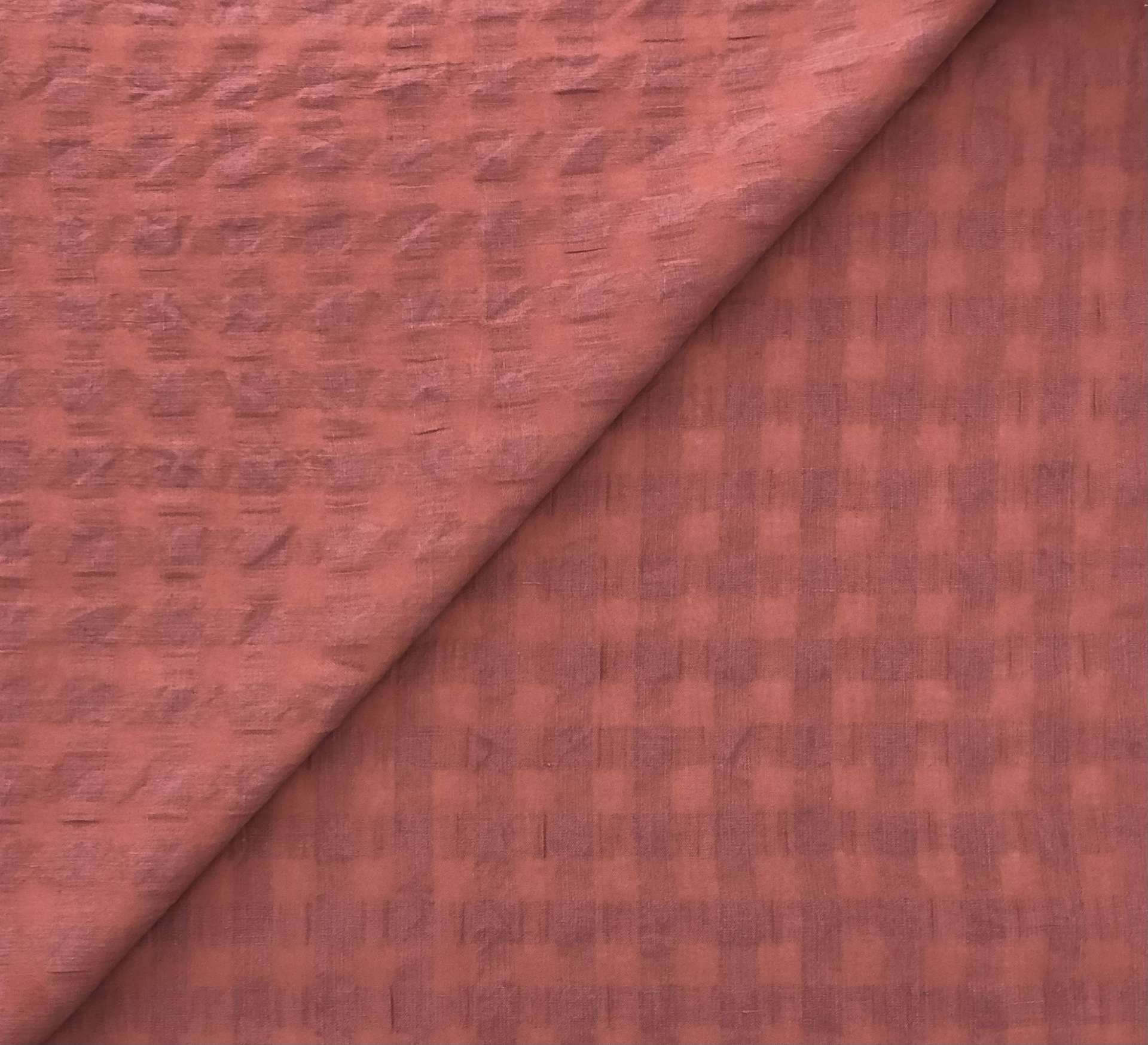 Sustainable Linen Ecovero Viscose Puckered Novelty in Blush