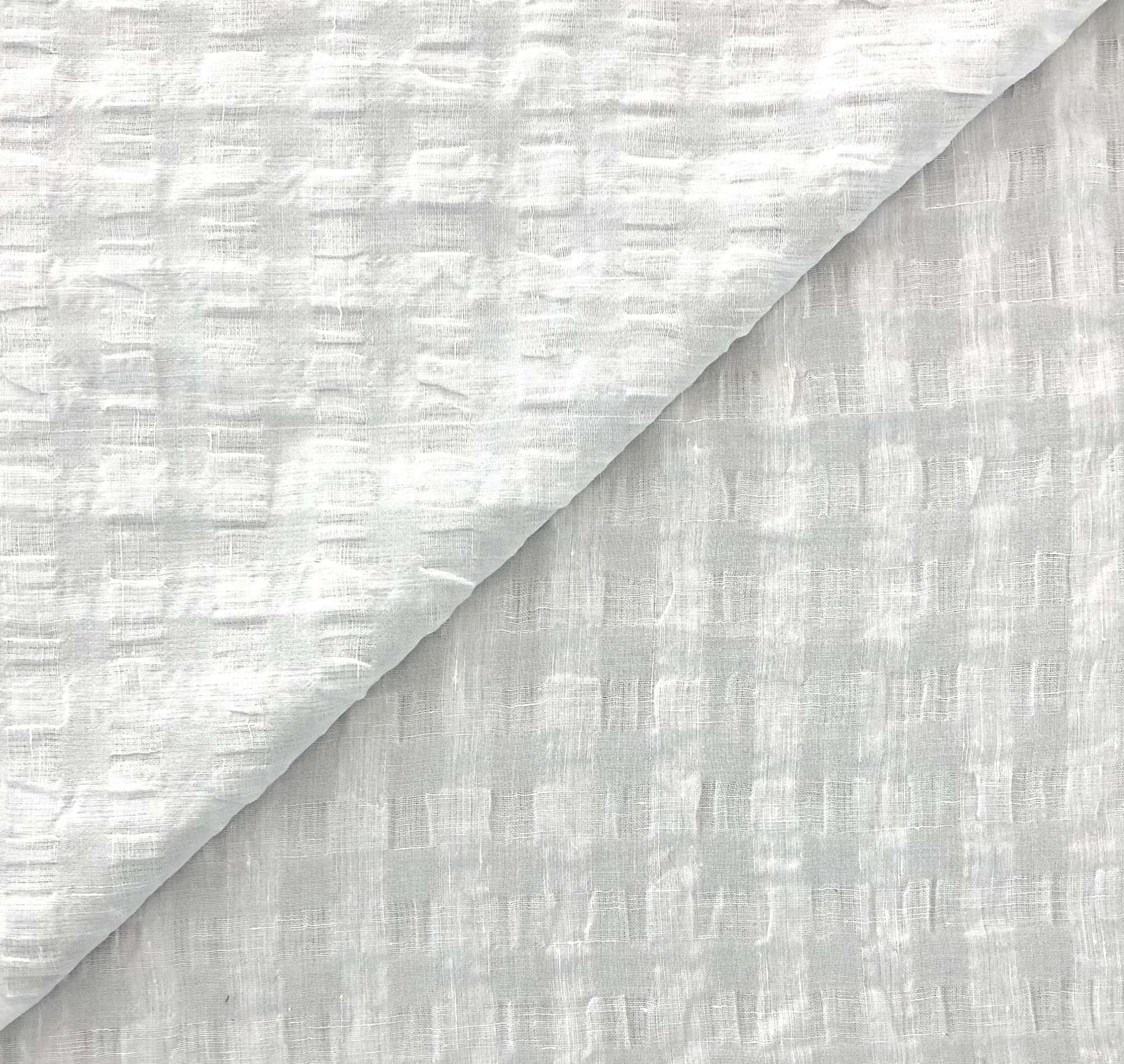 Sustainable Linen Ecovero Viscose Puckered Novelty in White