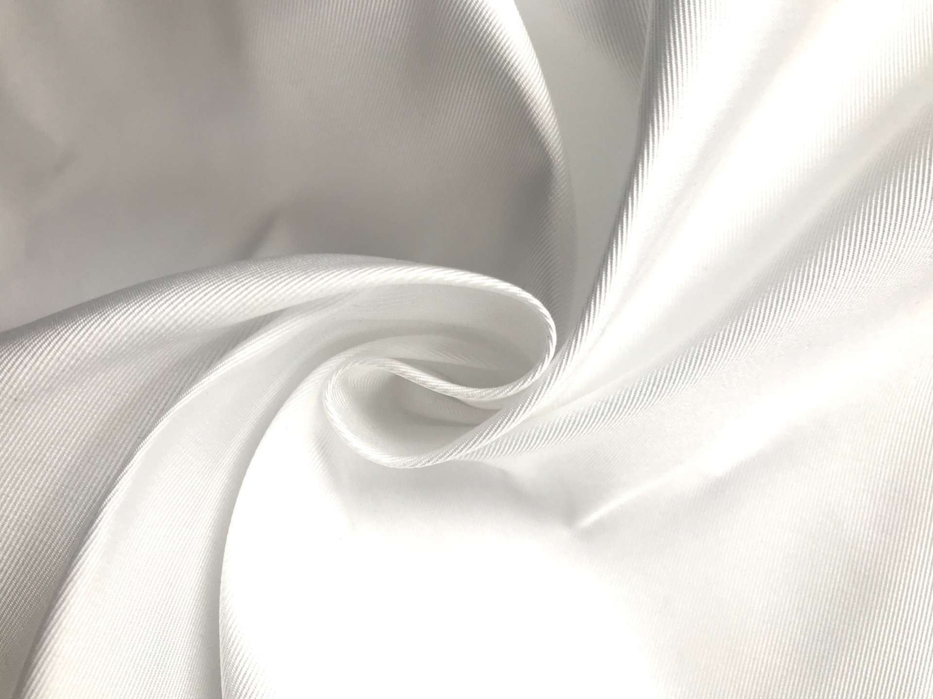 white poly gros de londres in a swirl