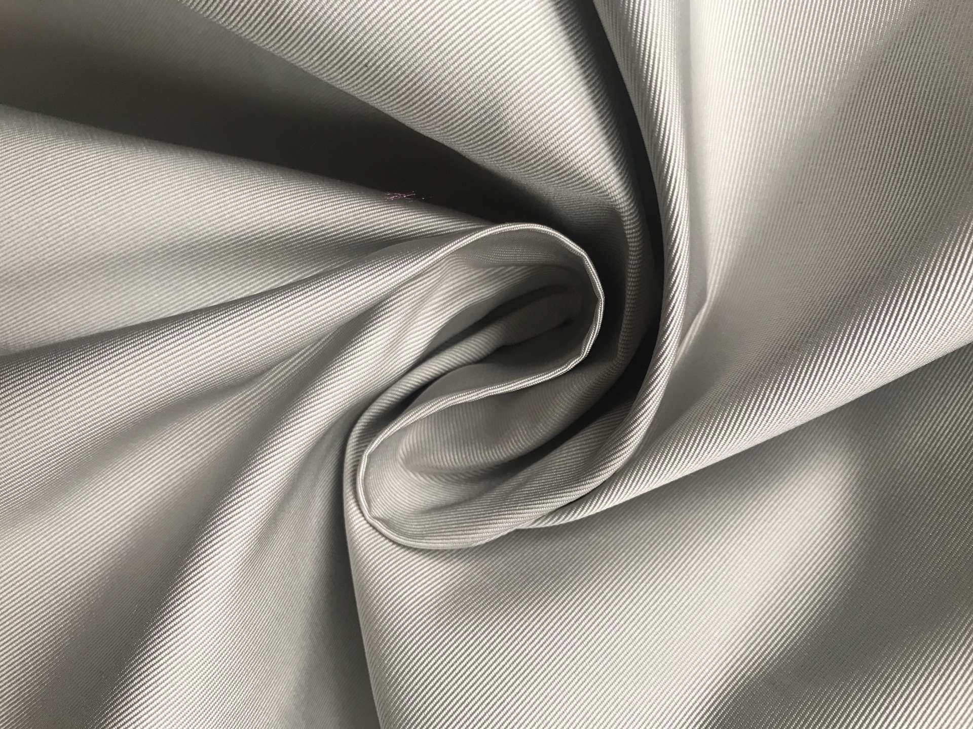 light grey poly gros de londres in swirl