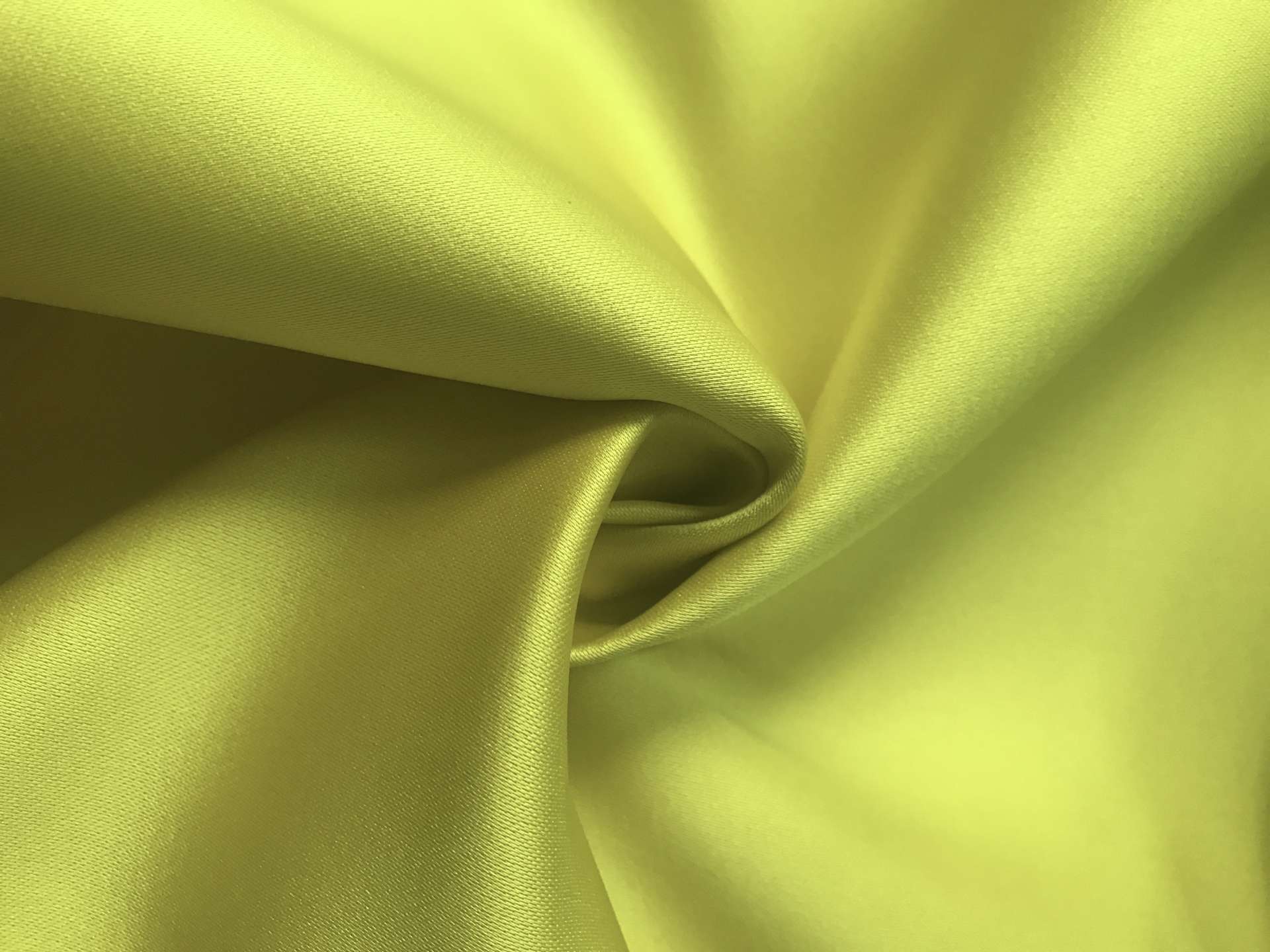 Double Face Polyester Satin in Chartreuse