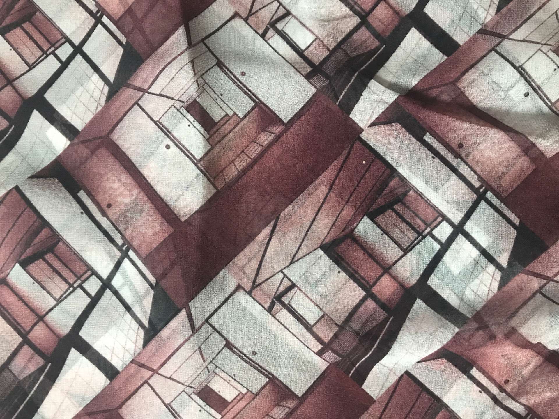 geometric printed silk chiffon