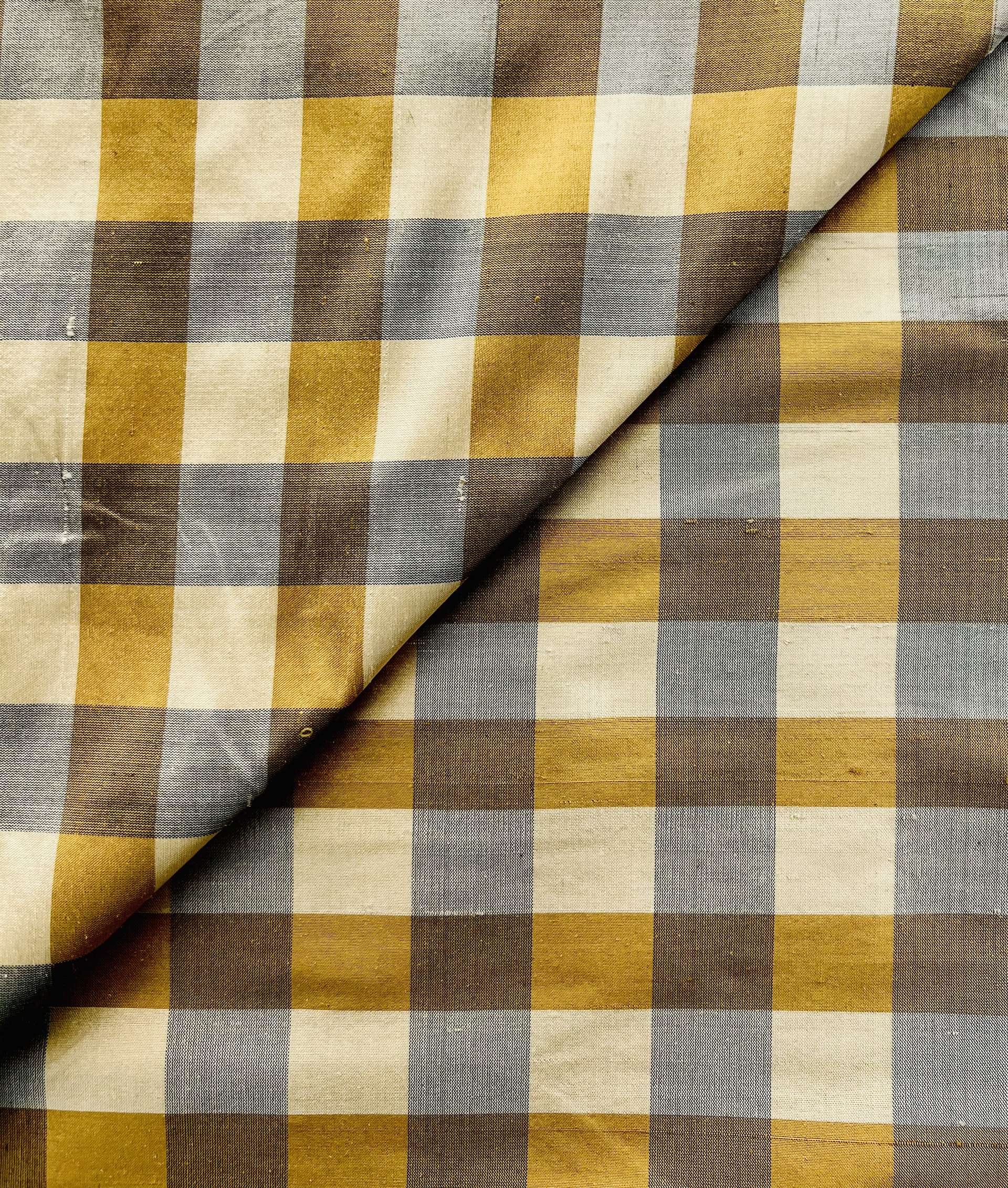 Pure Silk Shantung Gingham