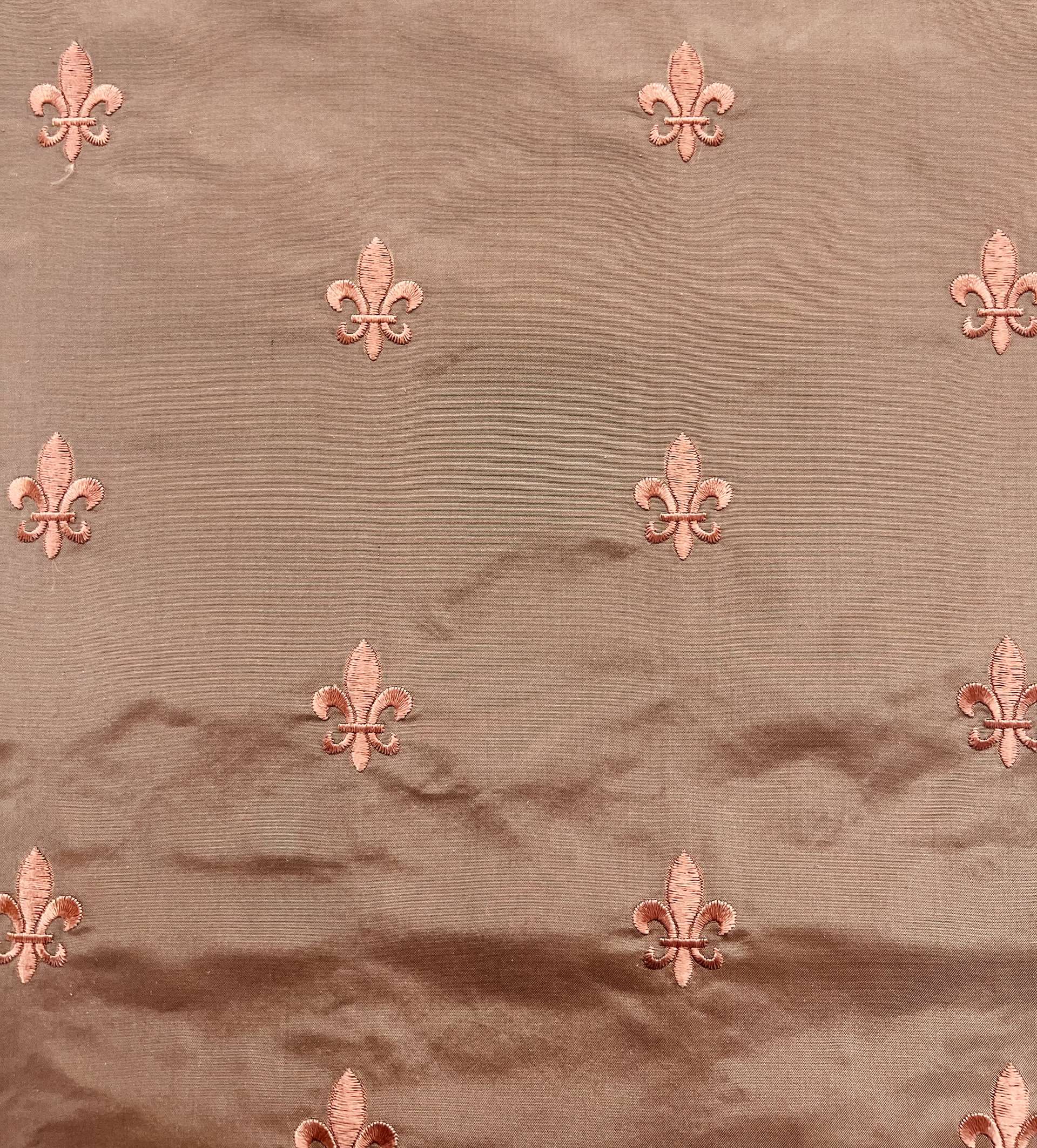 Fleur-De-Lis Embroidered Silk Taffeta Mauve