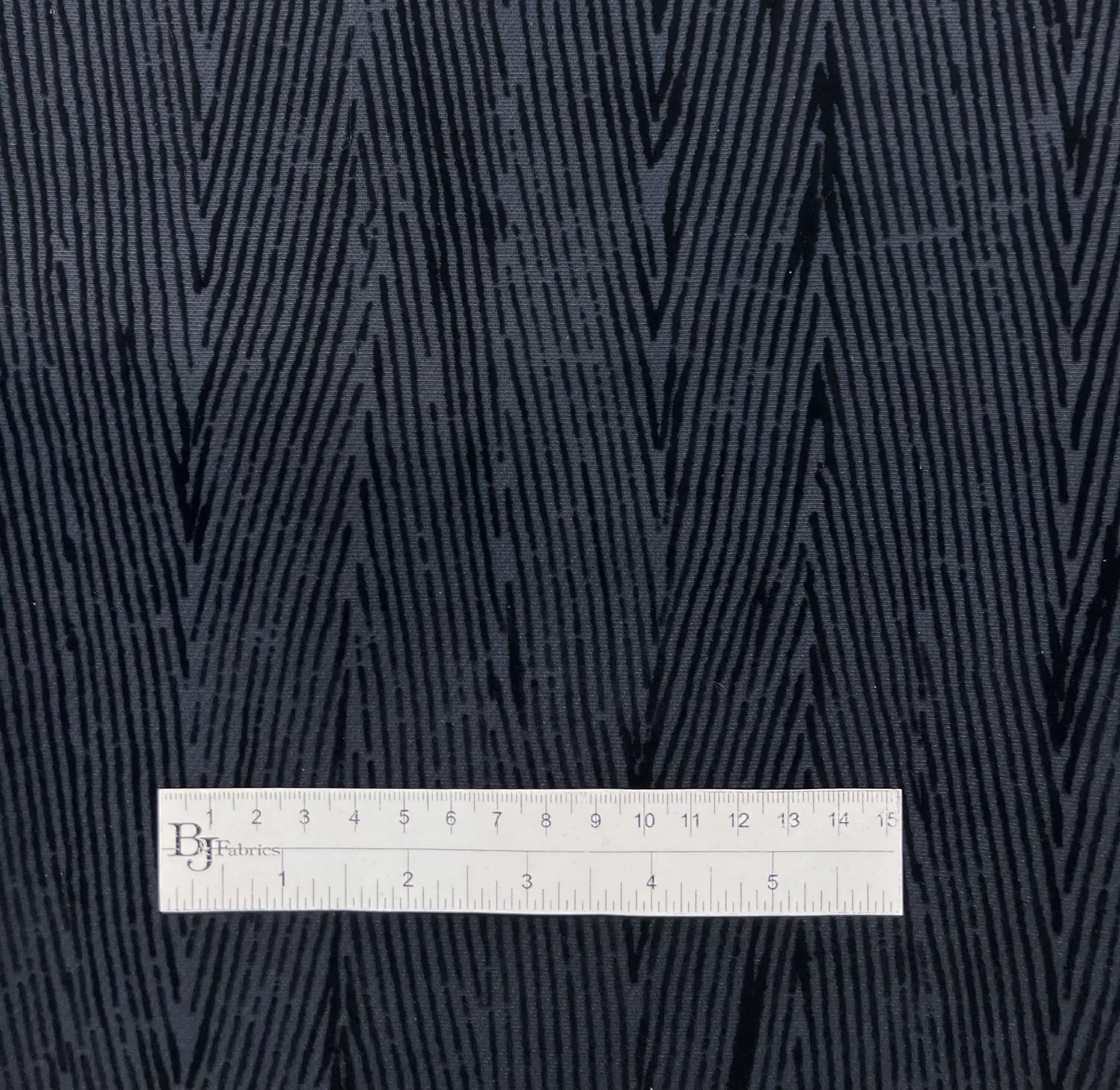 Couture Flocked Silk and Wool In Navy Flock on Black 