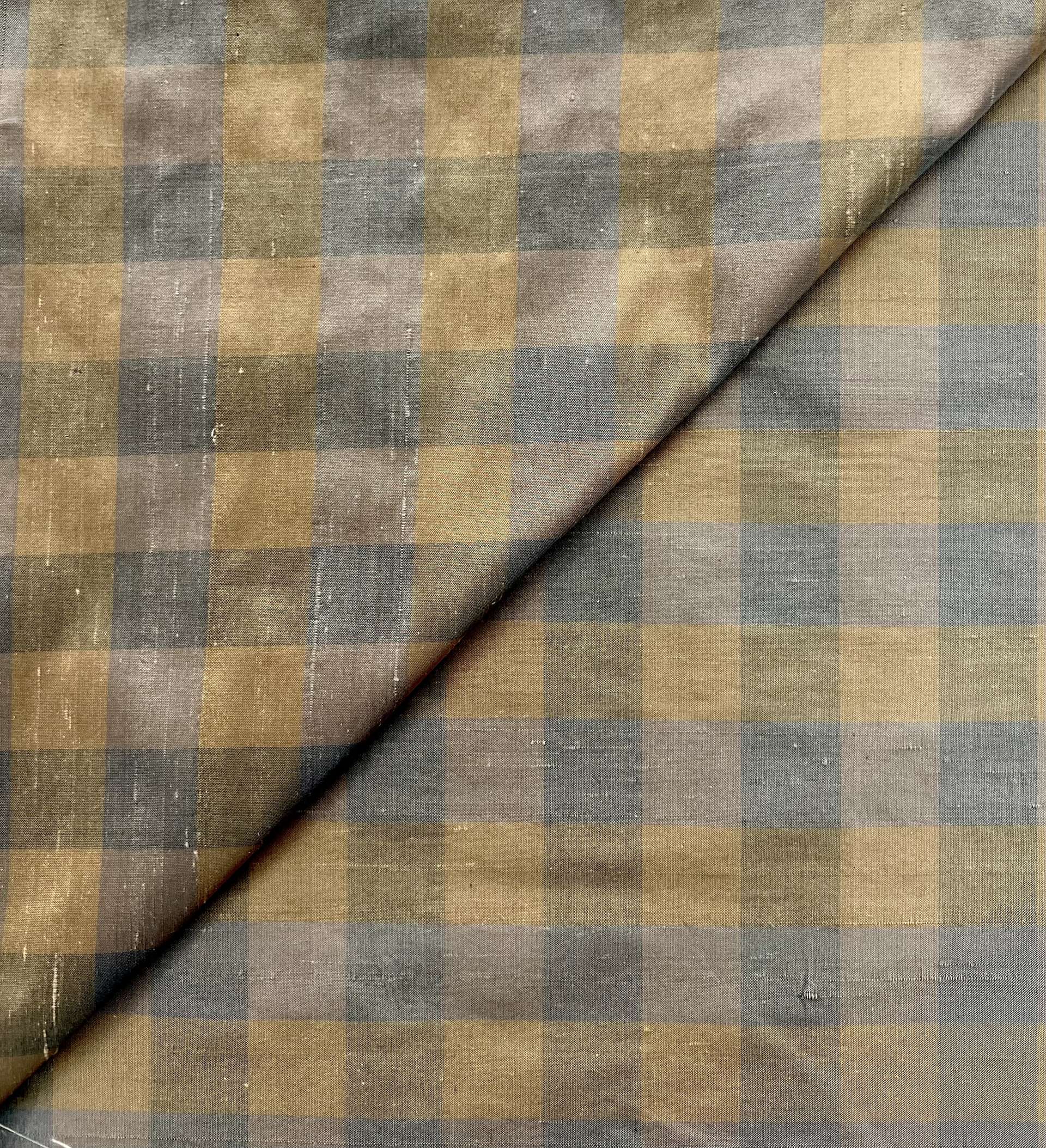 Pure Silk Shantung Gingham