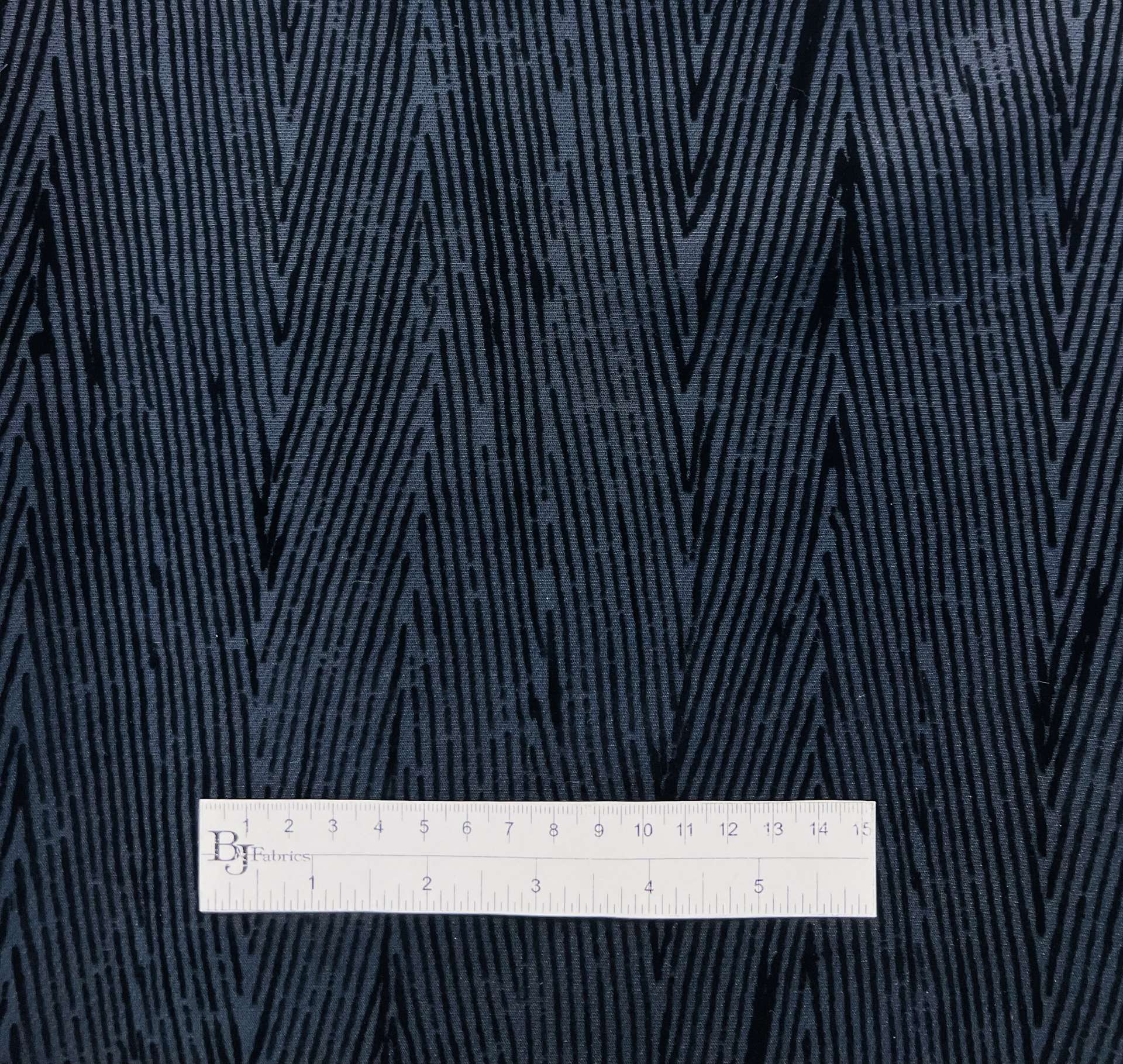 Couture Flocked Silk and Wool In Navy
