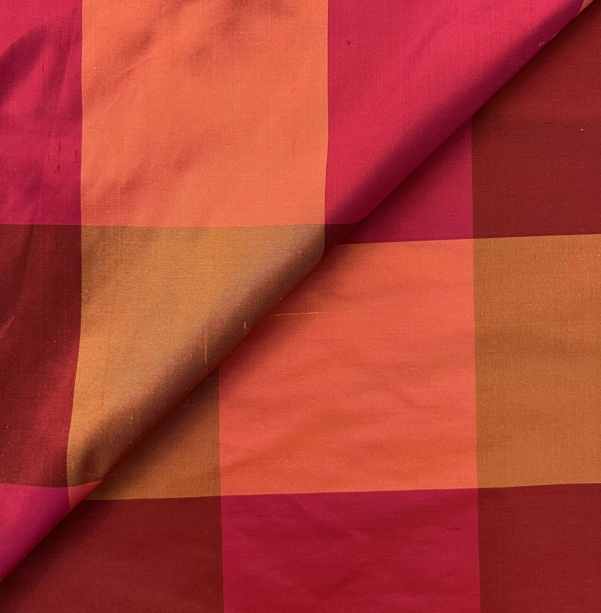 Pure Silk Shantung Gingham