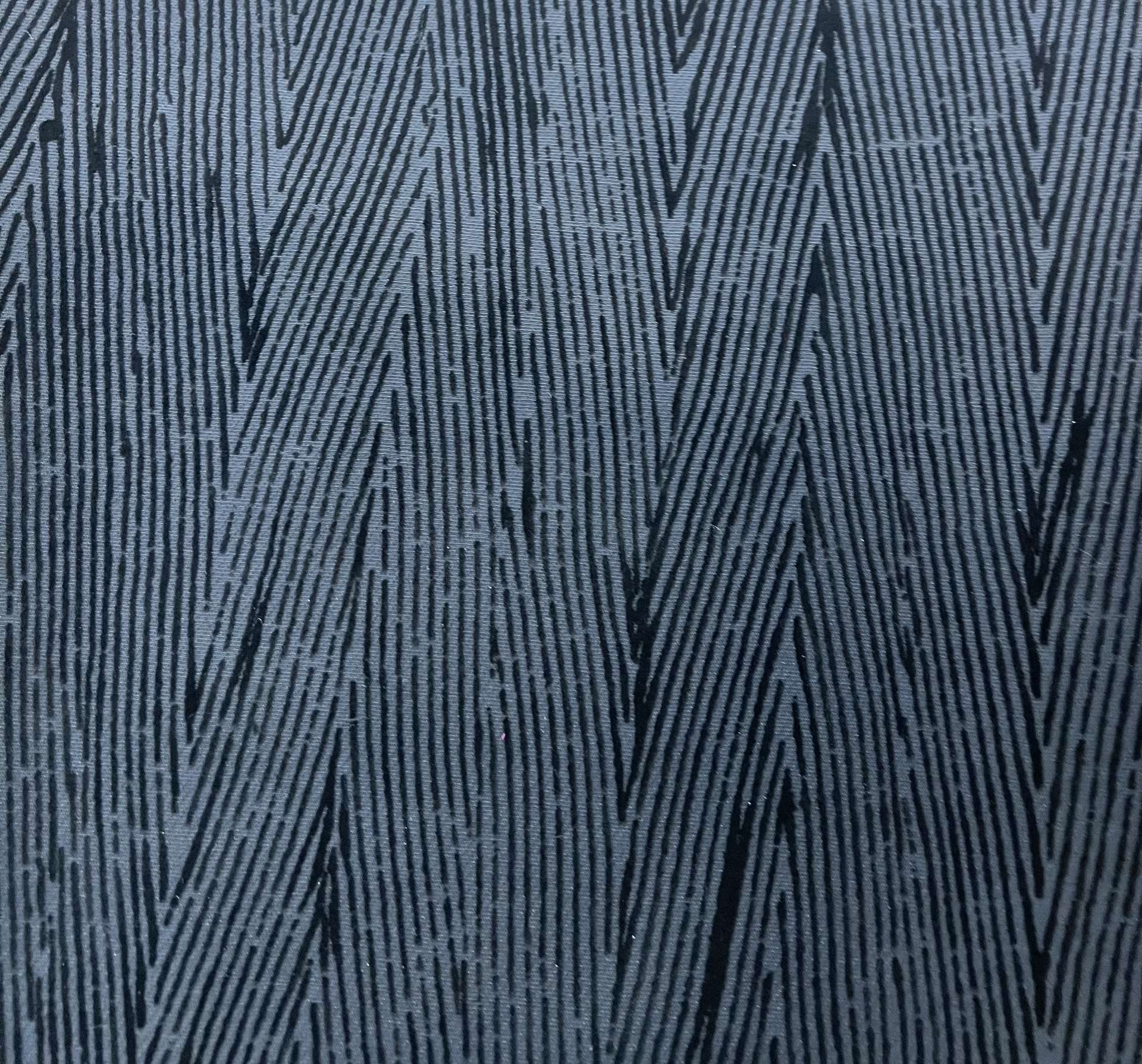 Couture Flocked Silk and Wool In Navy Flock on Black