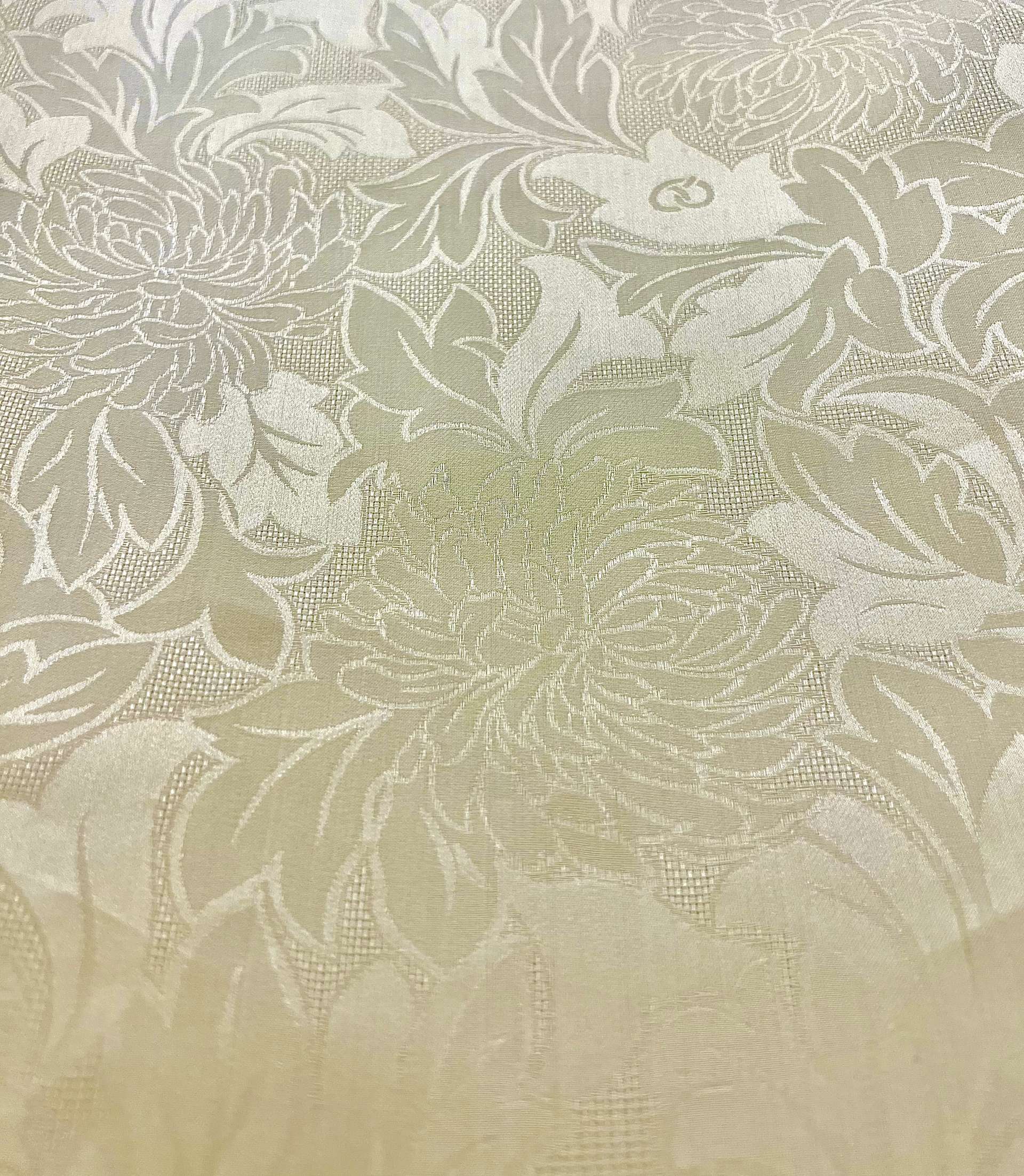Pure Silk Gazar Jacquard in Ivory