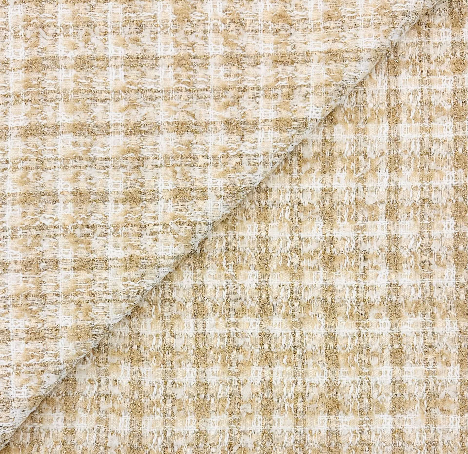 Metallic Tweed in Pecan White