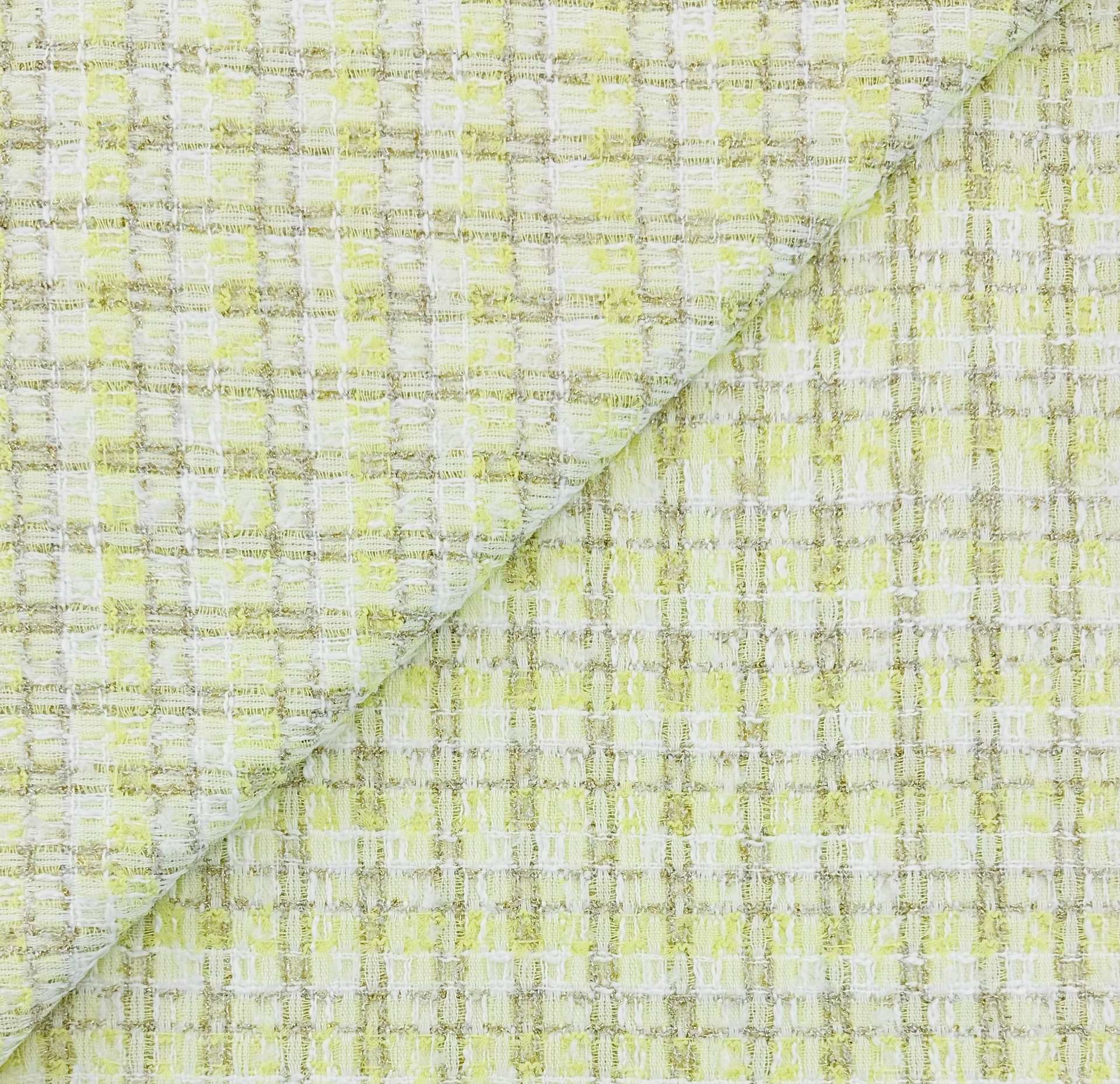 Metallic Tweed in Lime White
