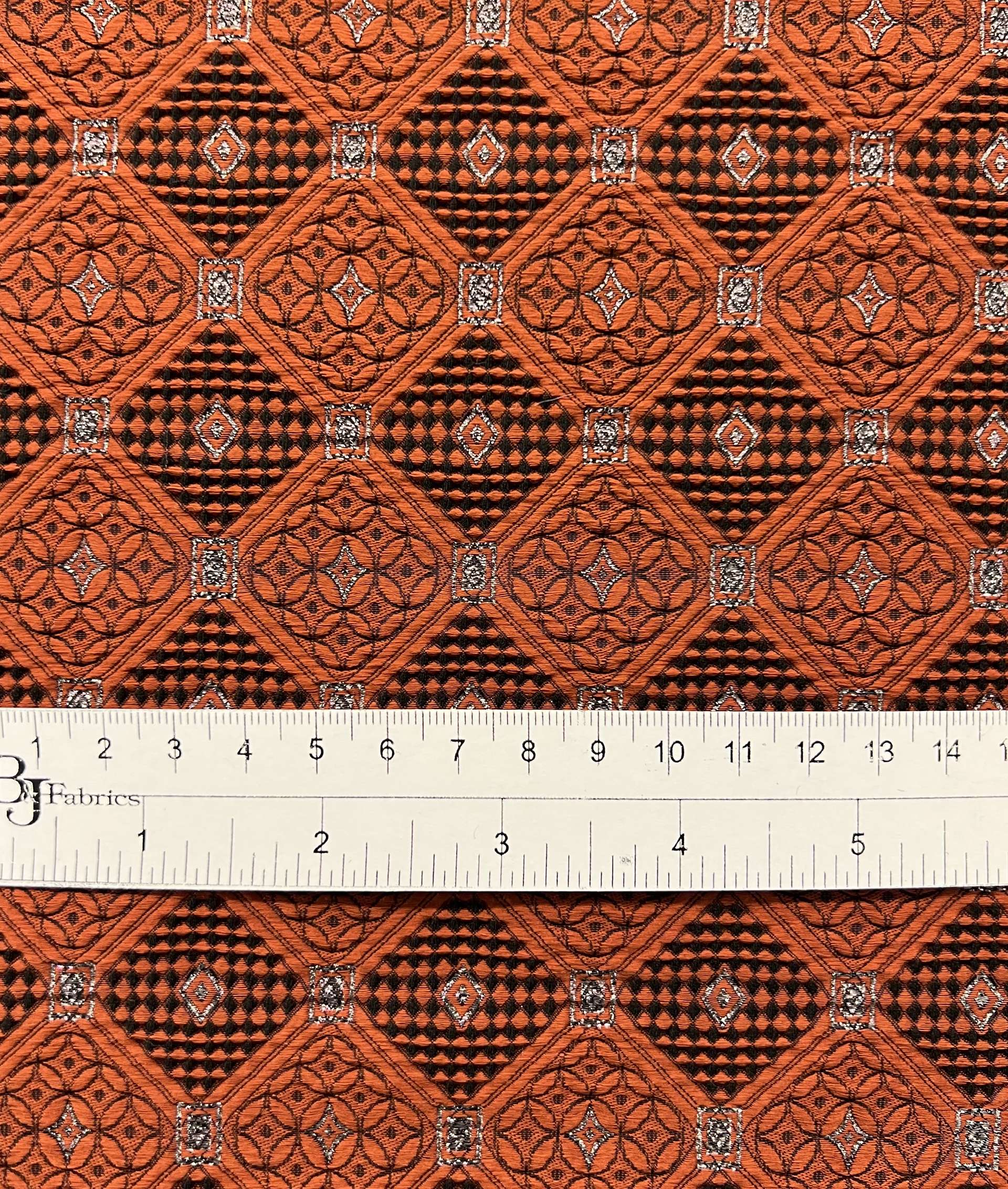 Stretch Geometric Polyester Metallic Brocade