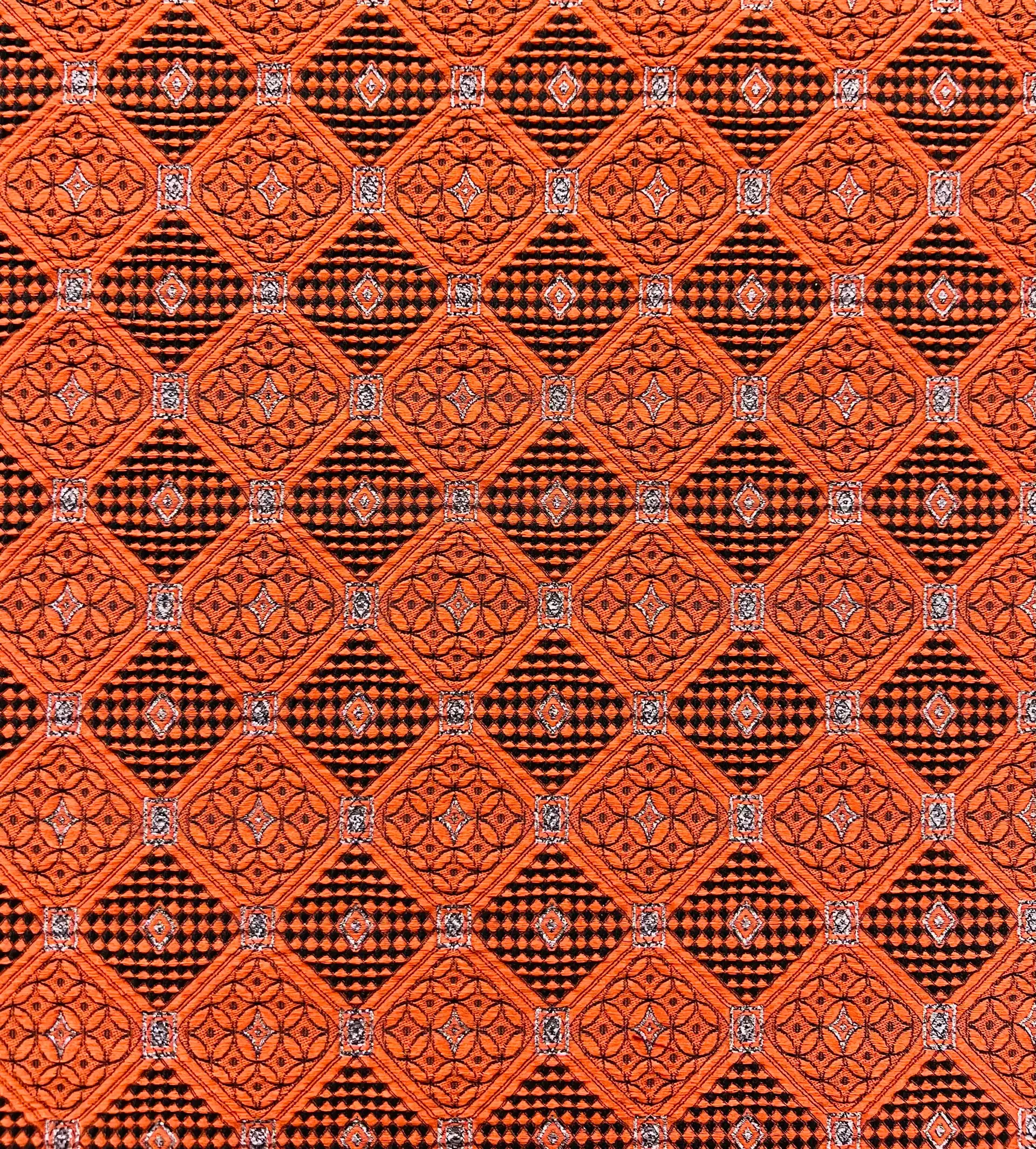 Stretch Geometric Polyester Metallic Brocade