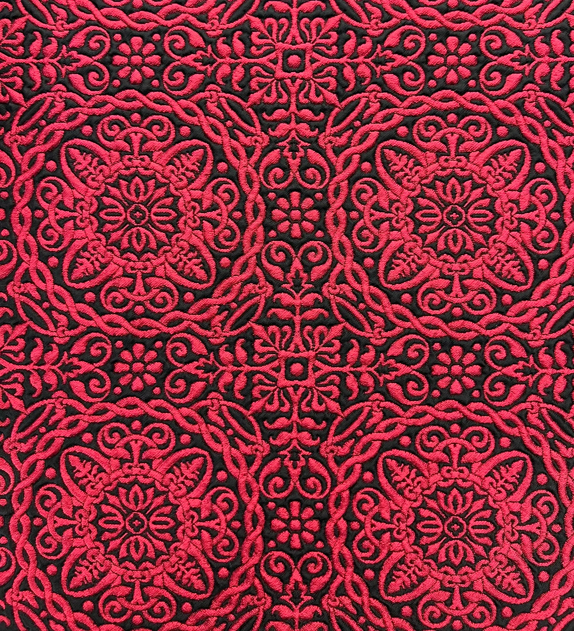 Celtic Style Brocade in Red & Black