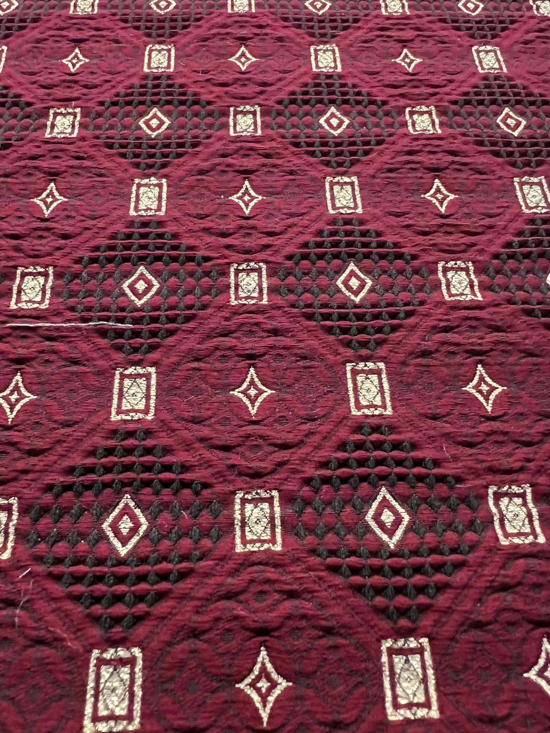 Stretch Geometric Polyester Metallic Brocade
