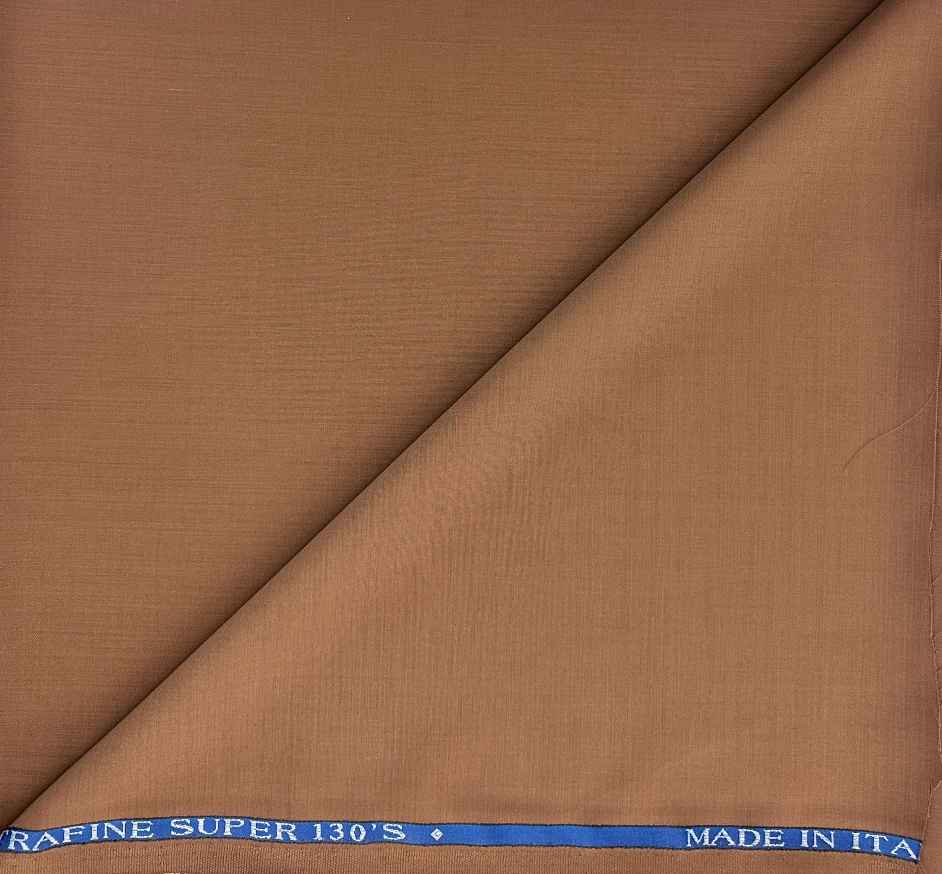 Italian Super 130s Wool Satin Faille in Brown
