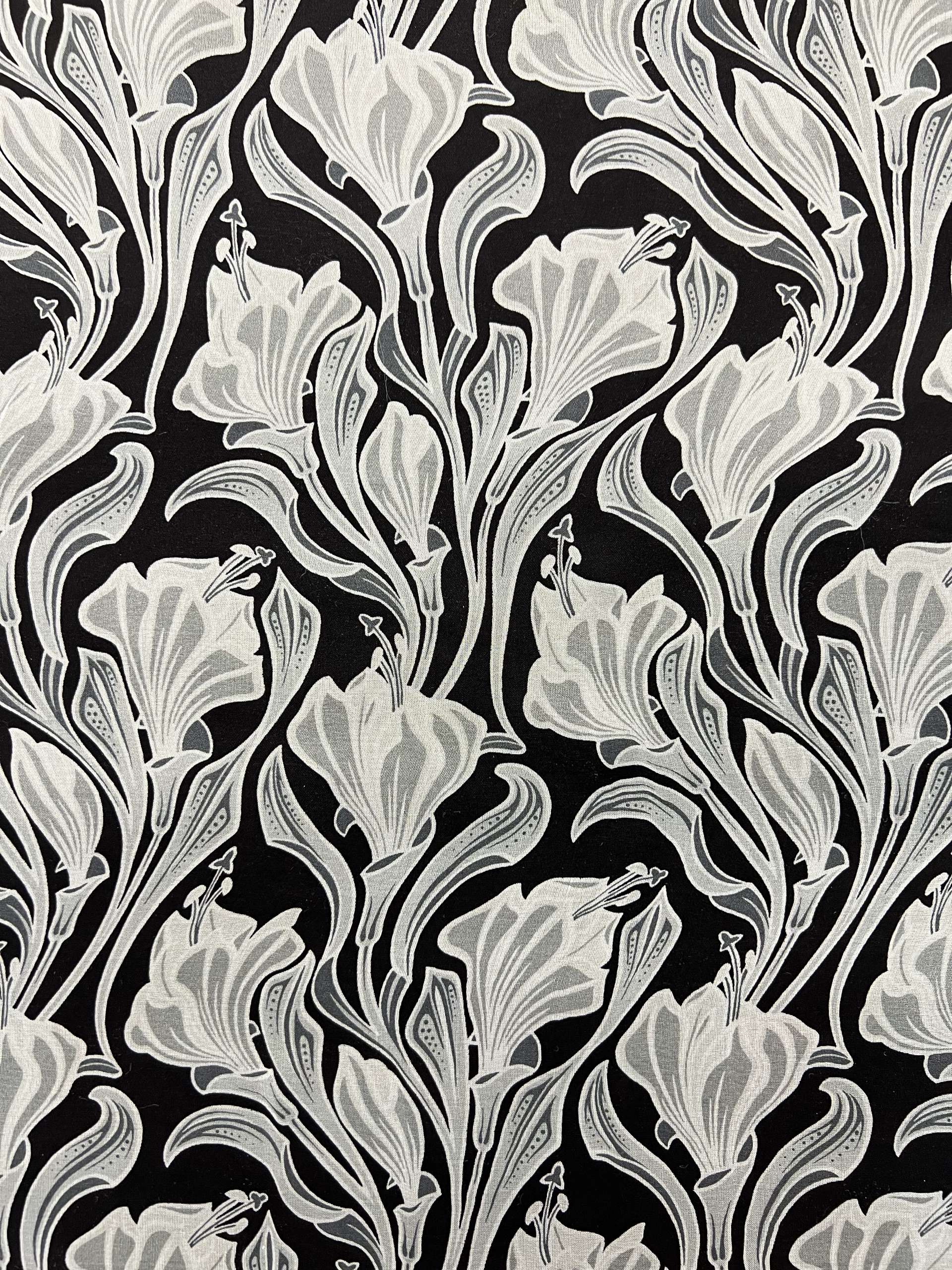 Printed Silk Chiffon in Black & White