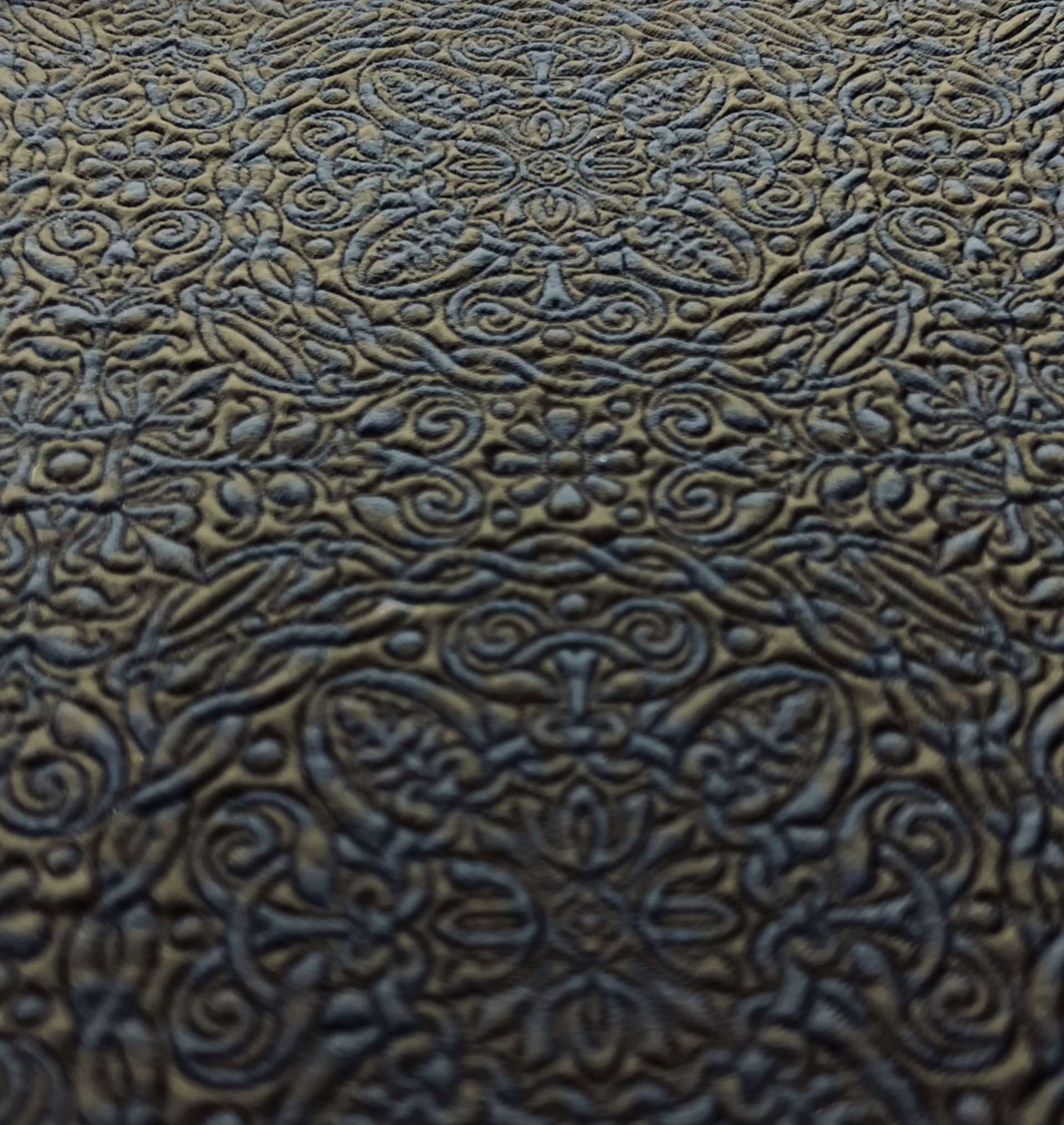 Celtic Style Brocade in Black  & Navy