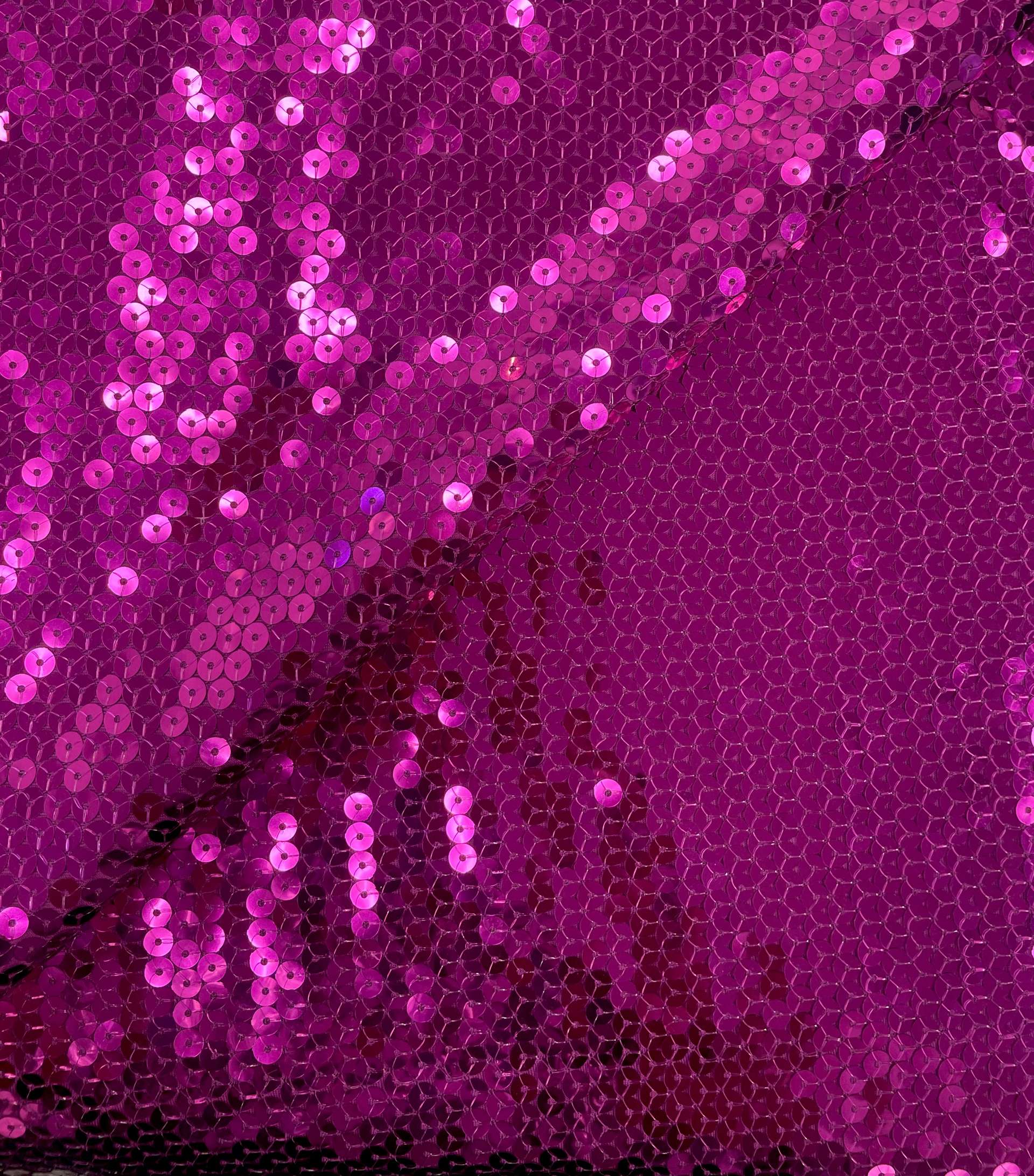 Fuchsia Sequins on Matching Stretch Jersey