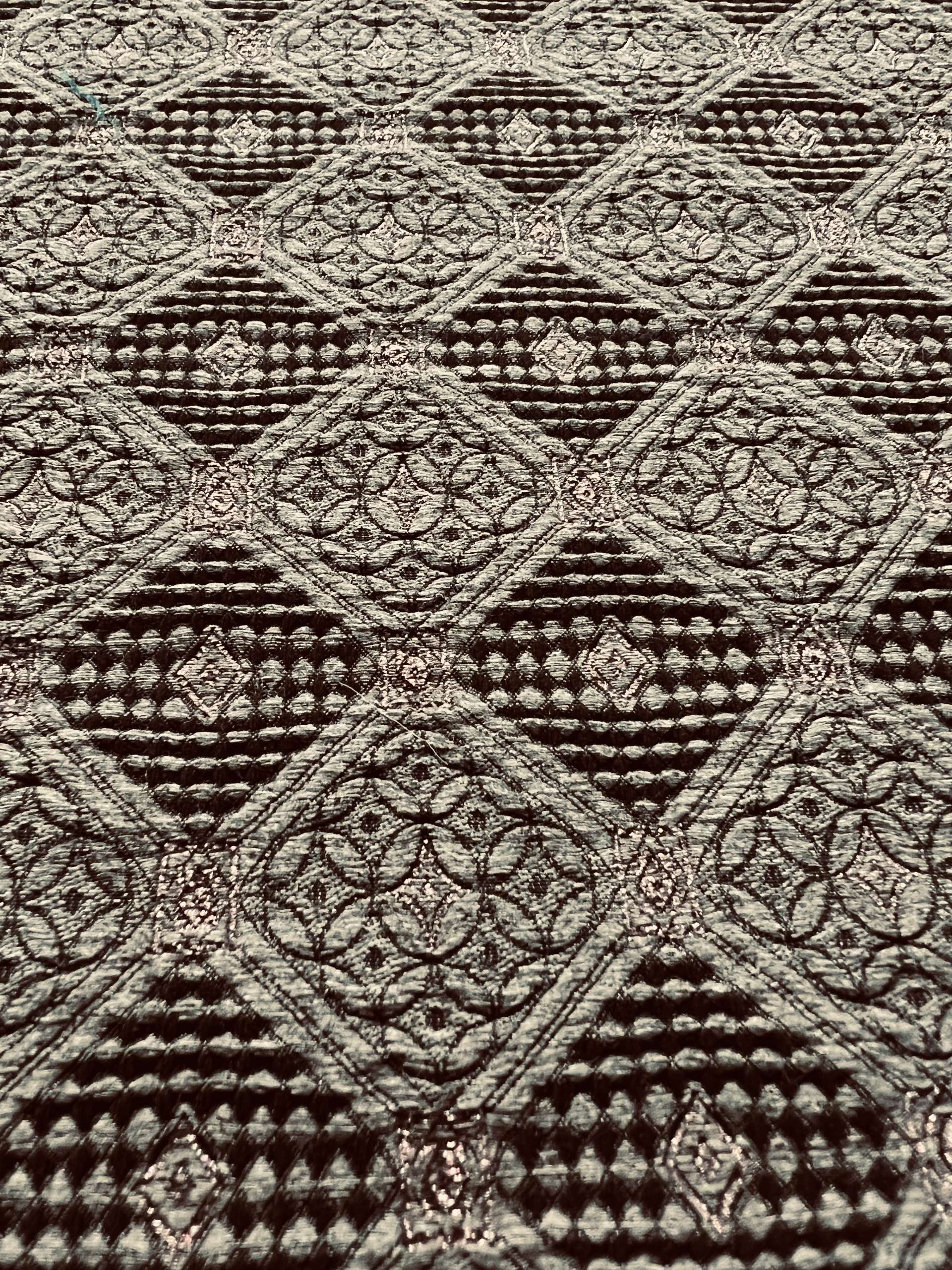 Stretch Geometric Polyester Metallic Brocade