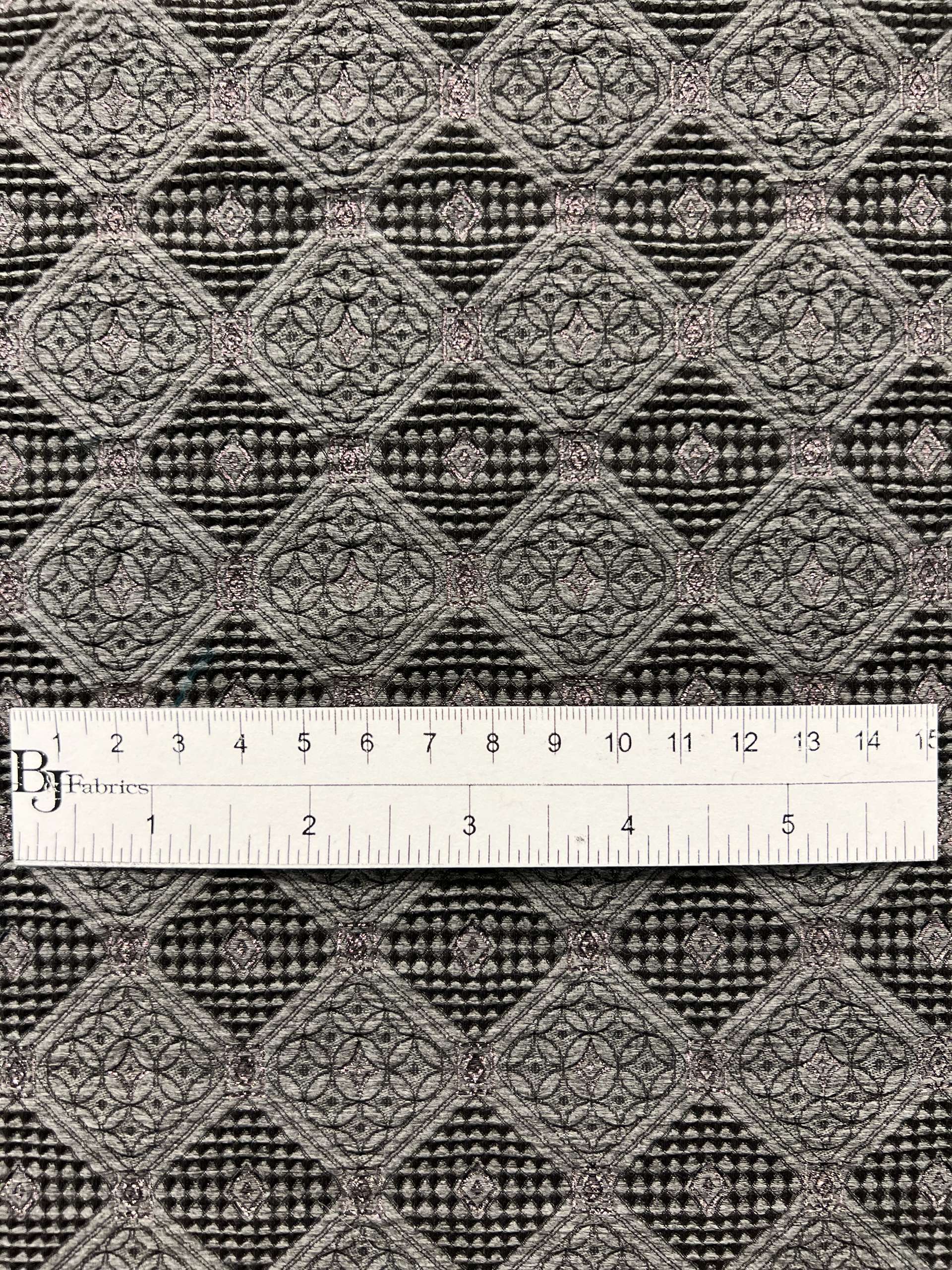 Stretch Geometric Polyester Metallic Brocade