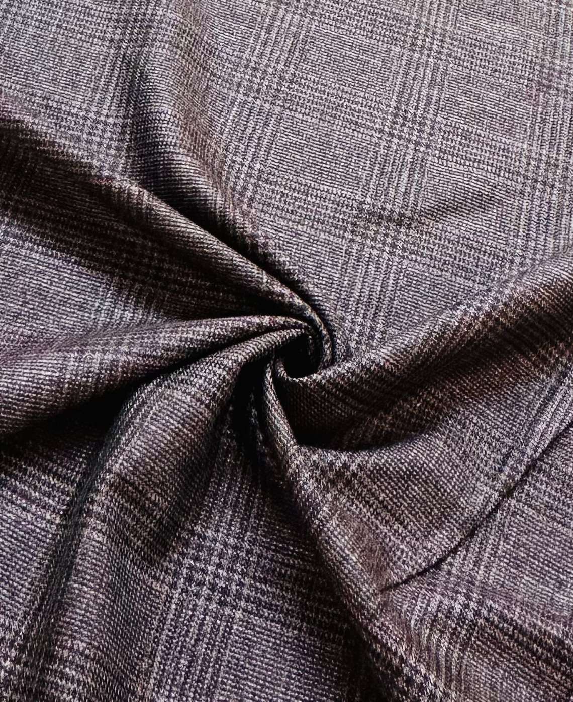 Made in Italy Wool Bamboo Plaid in Grape Juice