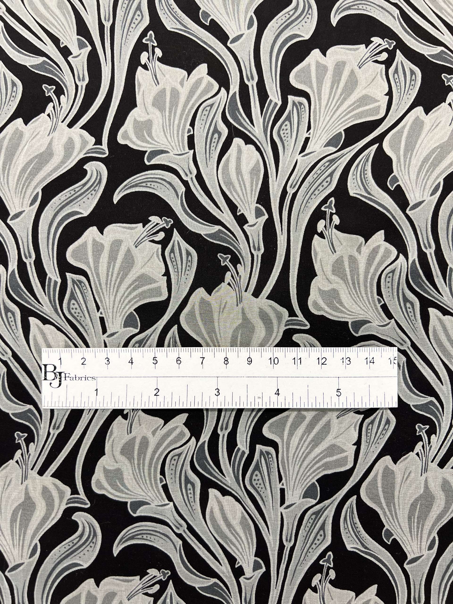 Printed Silk Chiffon in Black & White