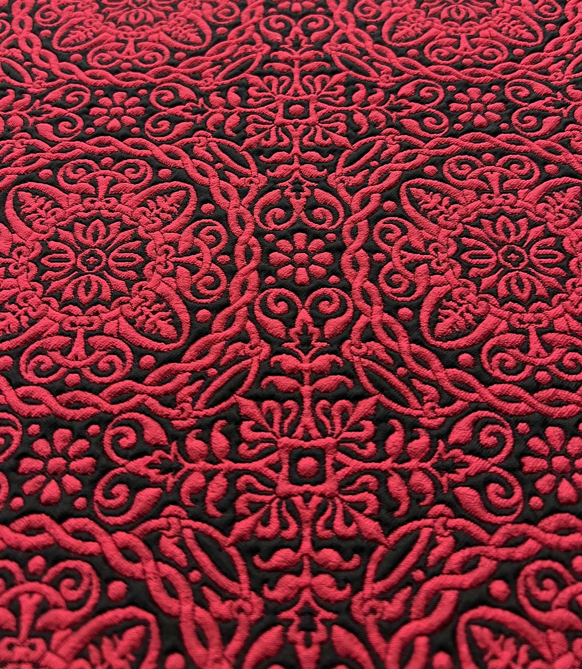 Celtic Style Brocade in Red & Black