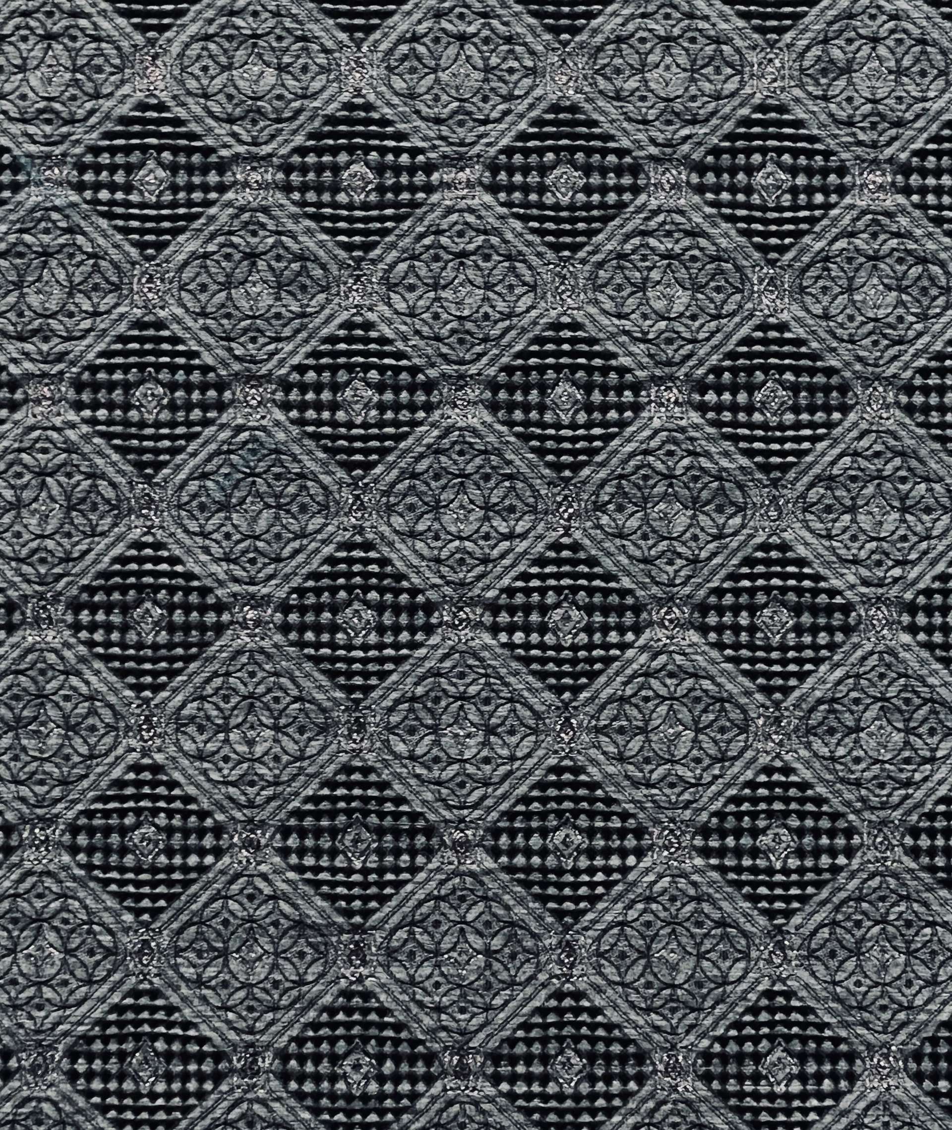 Stretch Geometric Polyester Metallic Brocade