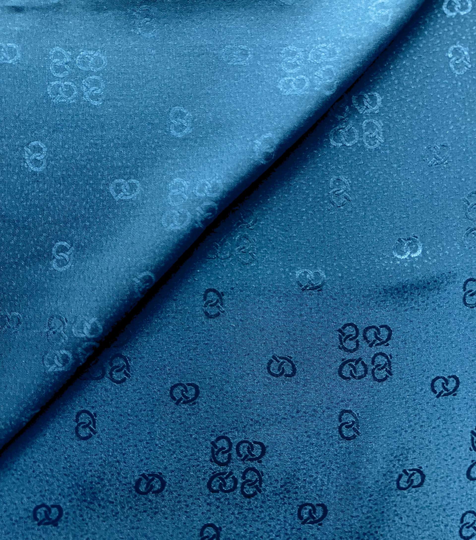Vintage Silk Jacquard in Dark Teal