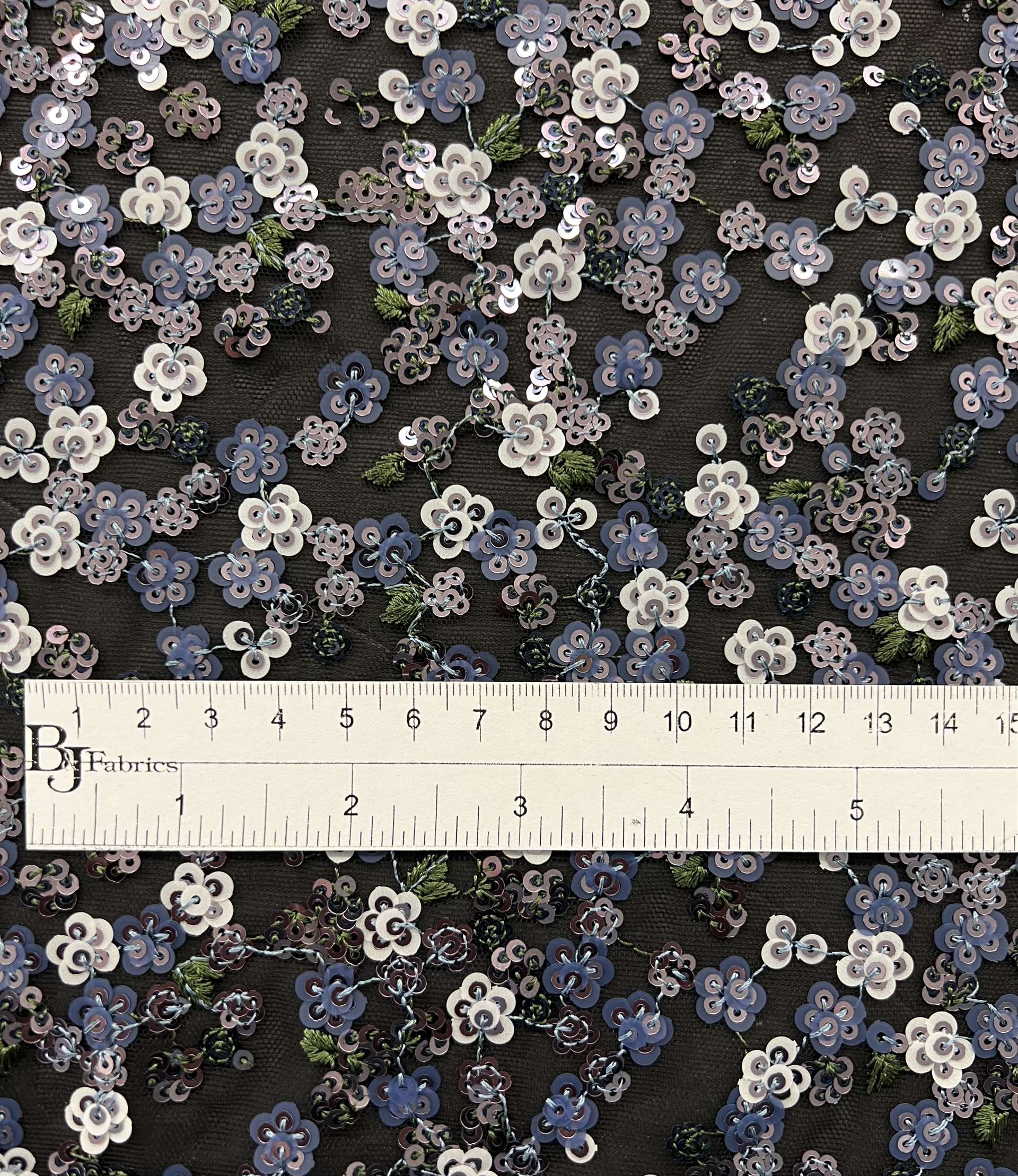 Embroidered Tulle with Sequins