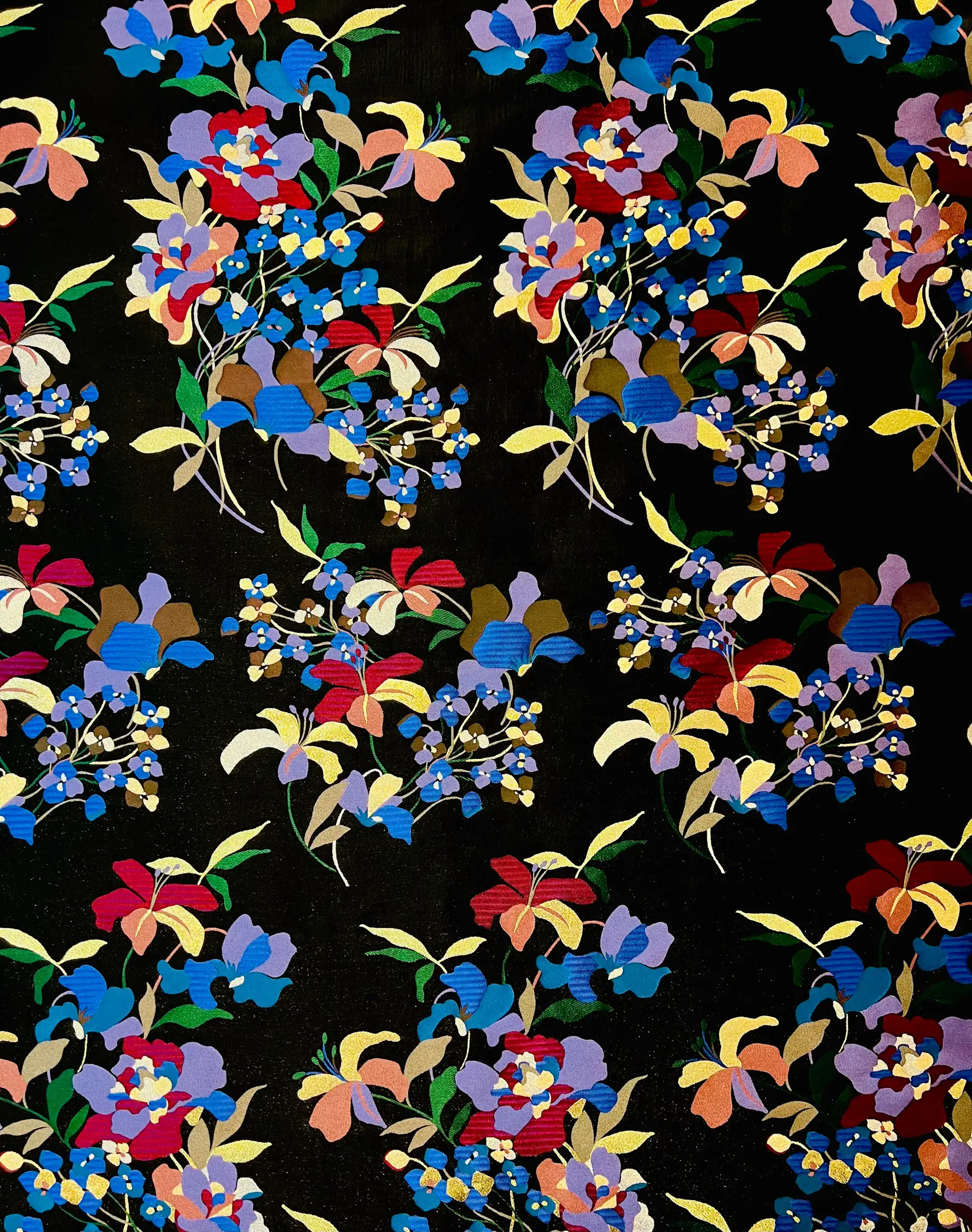 Polyester & Lame Large Floral Brocade