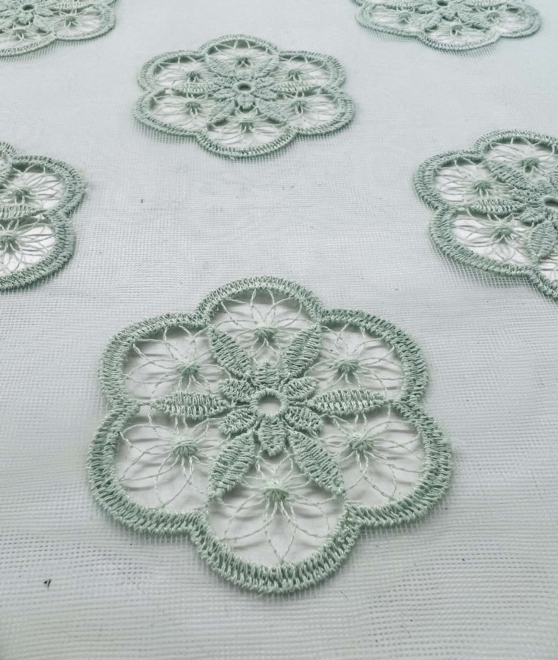  Embroidered Illusion With Cut Out Work 