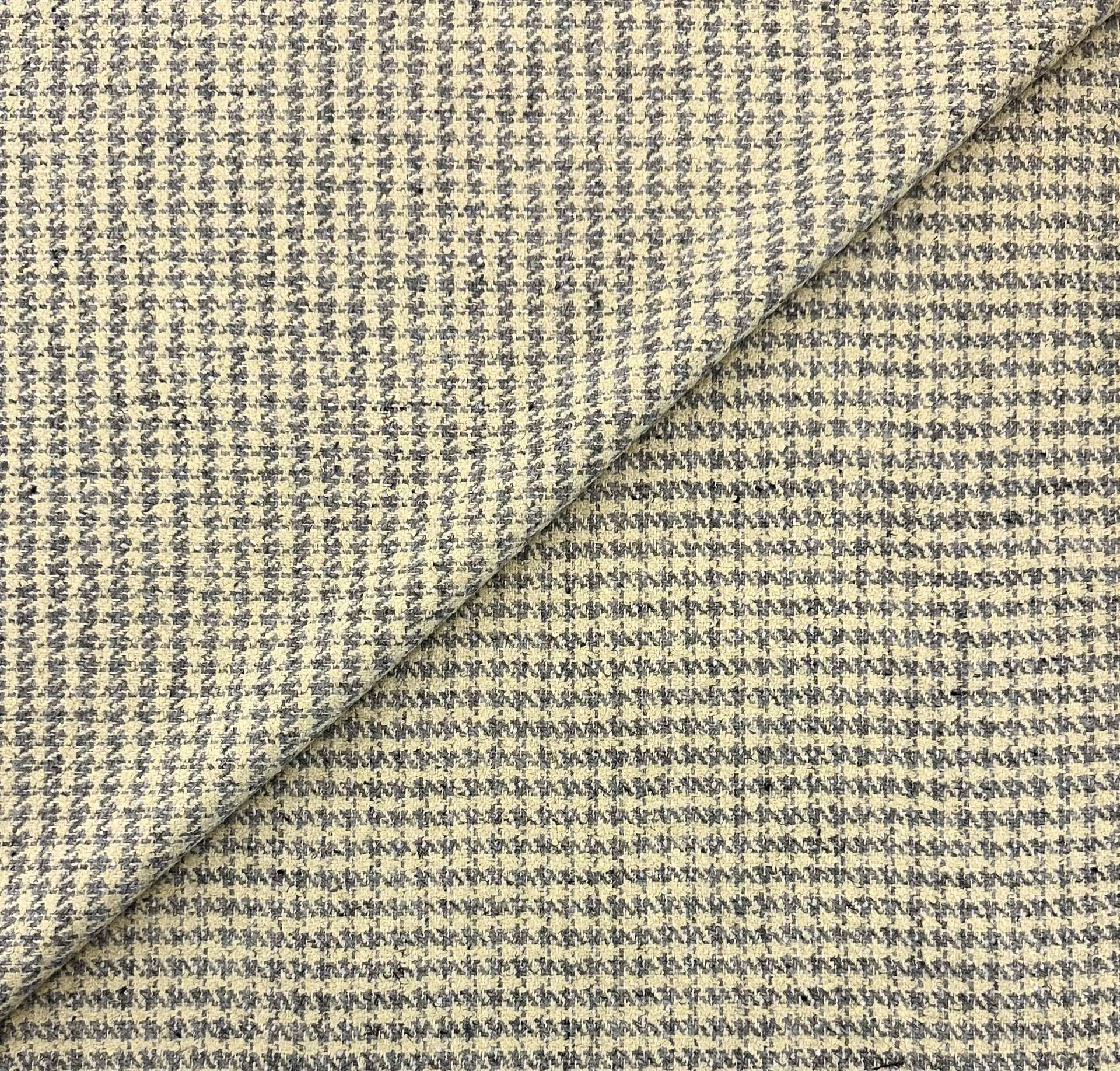 Silk Rayon Houndstooth in Grey Banana