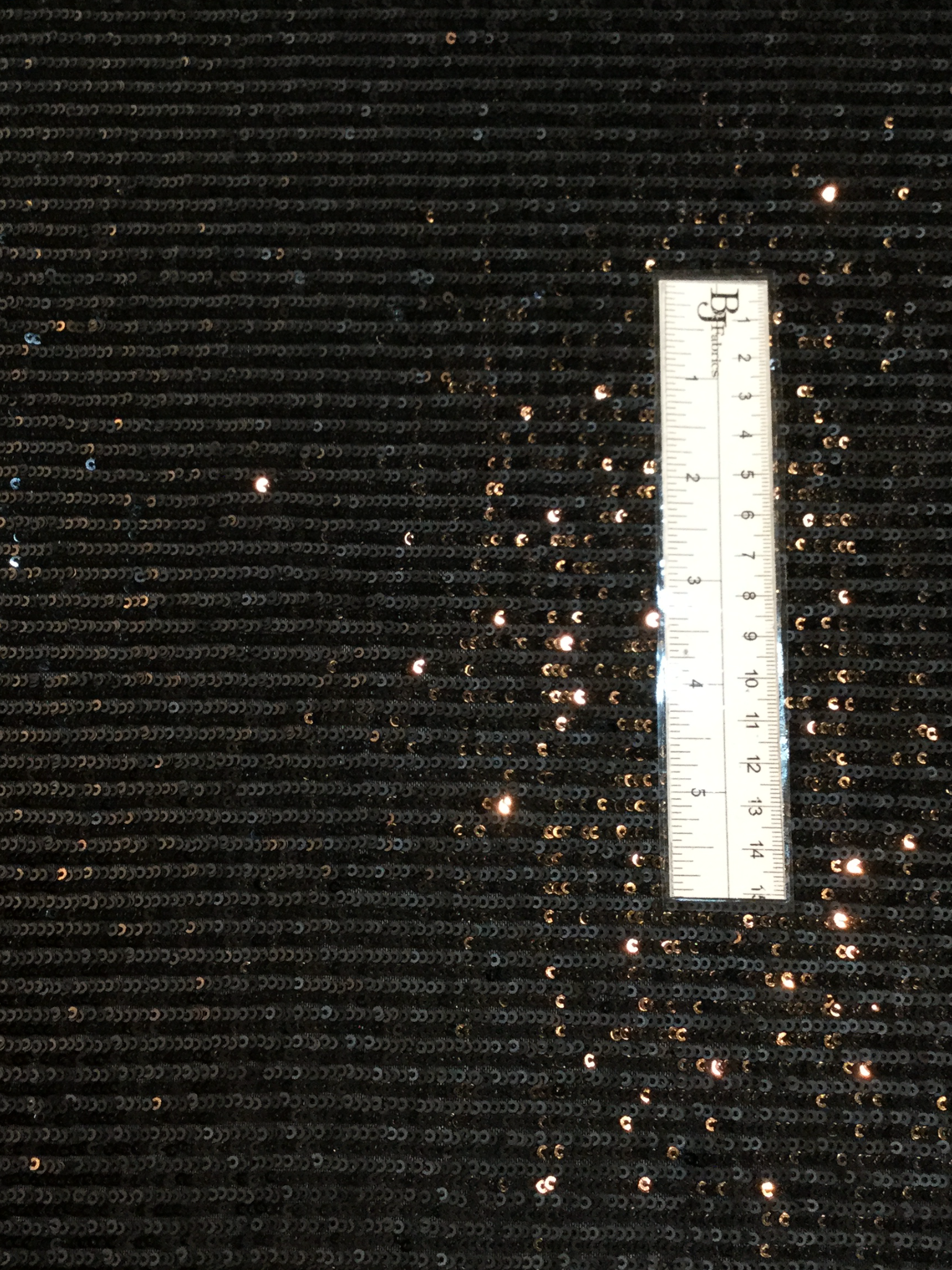Matte and Shiny Mini Sequins on Stretch Tulle in Black