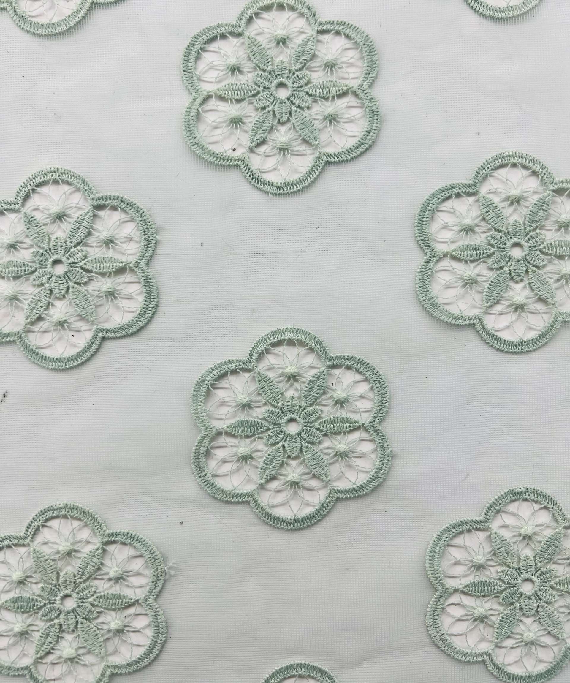  Embroidered Illusion With Cut Out Work 