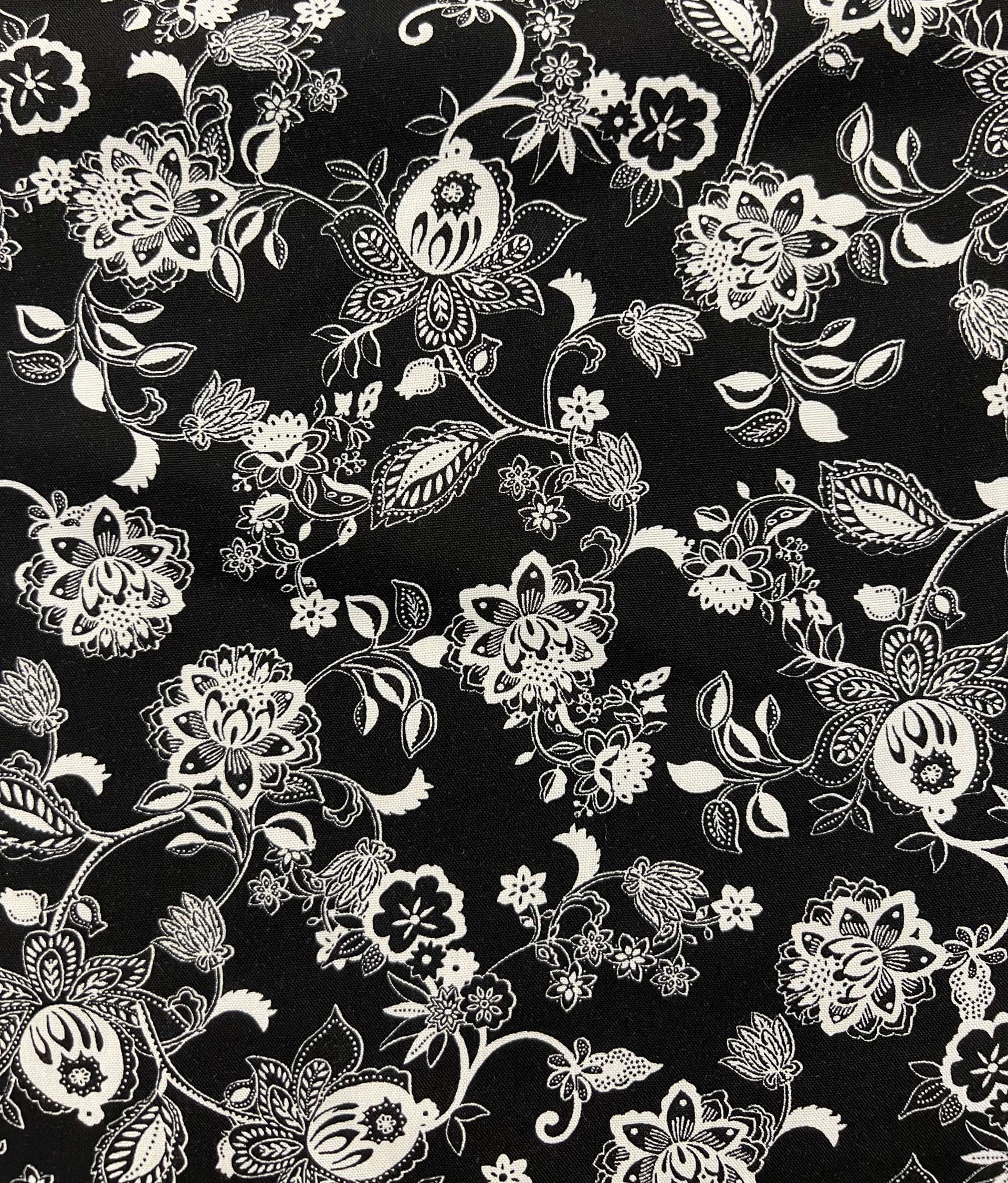 Printed Viscose Challis in Black & White 
