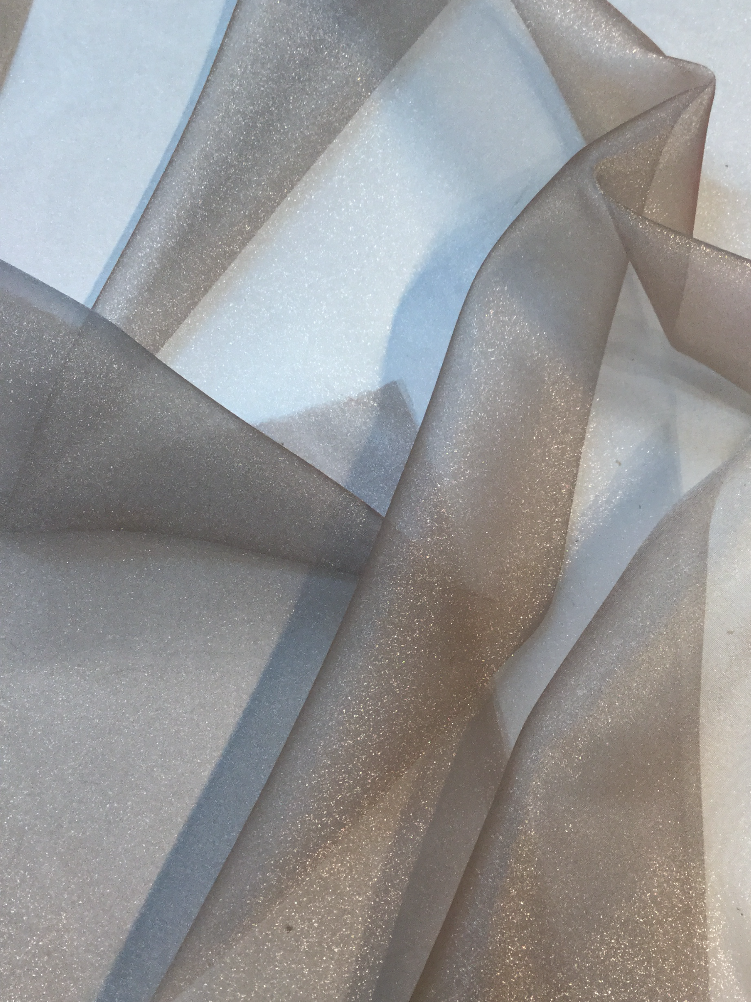 Nylon Sparkle Organza in Chestnut